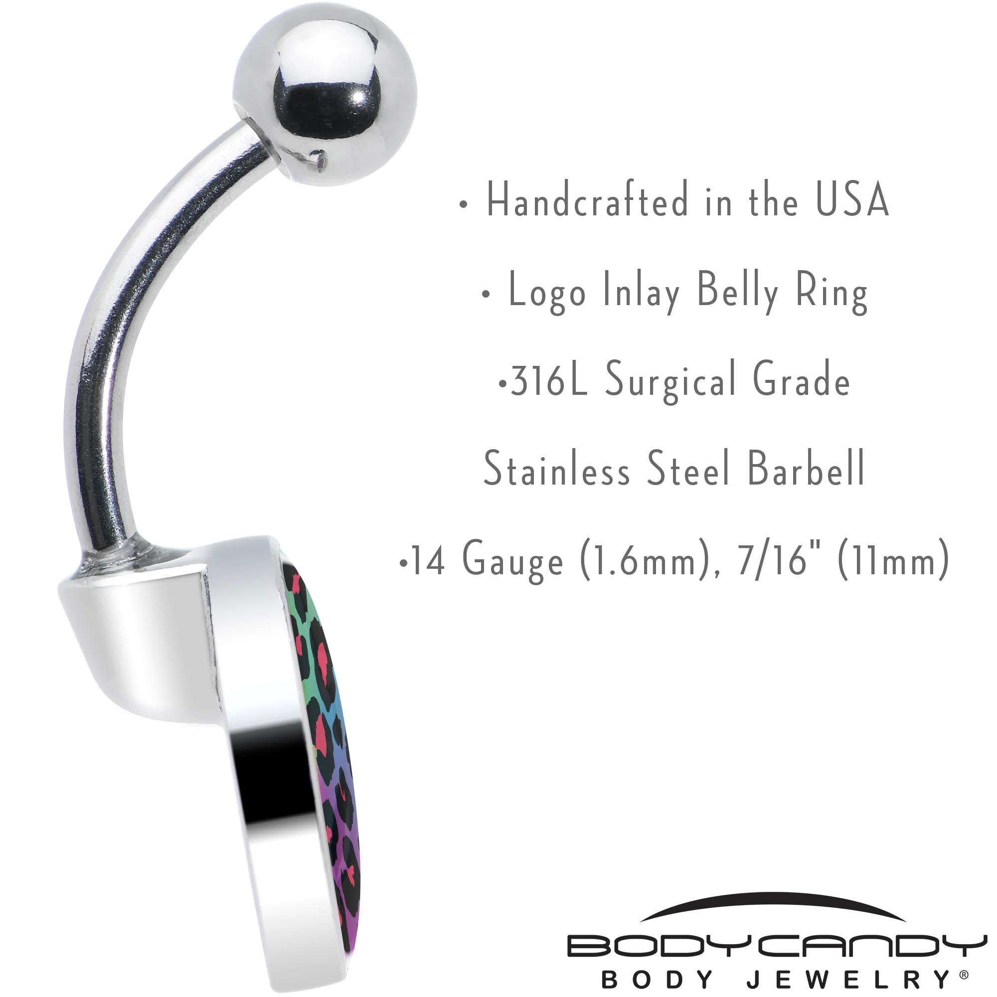 Rainbow Cheetah Print Belly Ring by Onyx O - Image 7