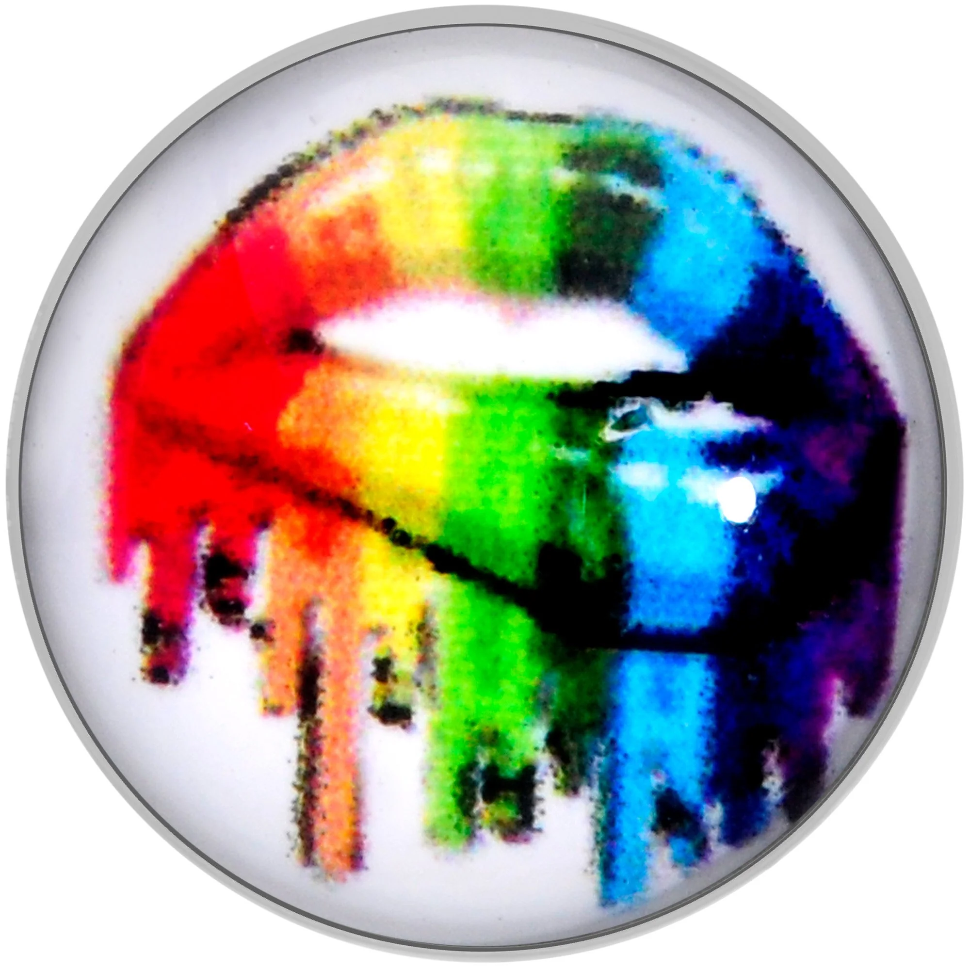 Rainbow Lips Barbell Tongue Ring - Image 2