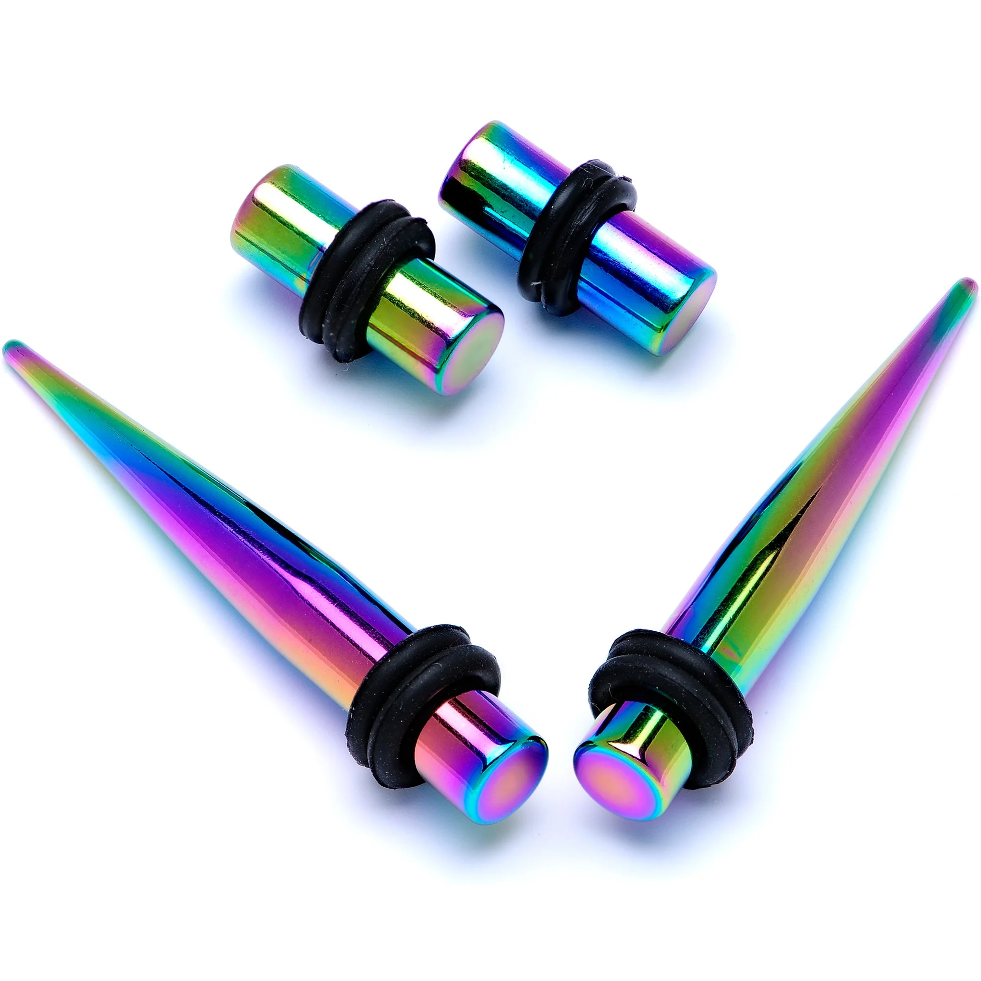 Rainbow PVD Straight Plug and Taper Set Sizes 5mm to 10mm - Image 6
