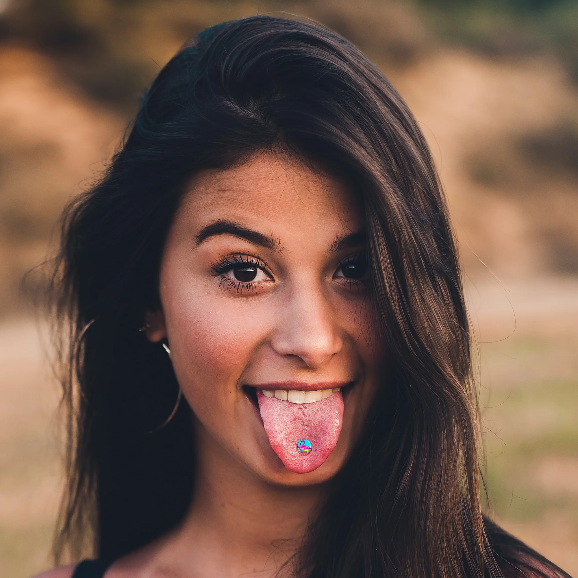 Rainbow Sea Floating Flamingo Barbell Tongue Ring by Onyx O - Image 4