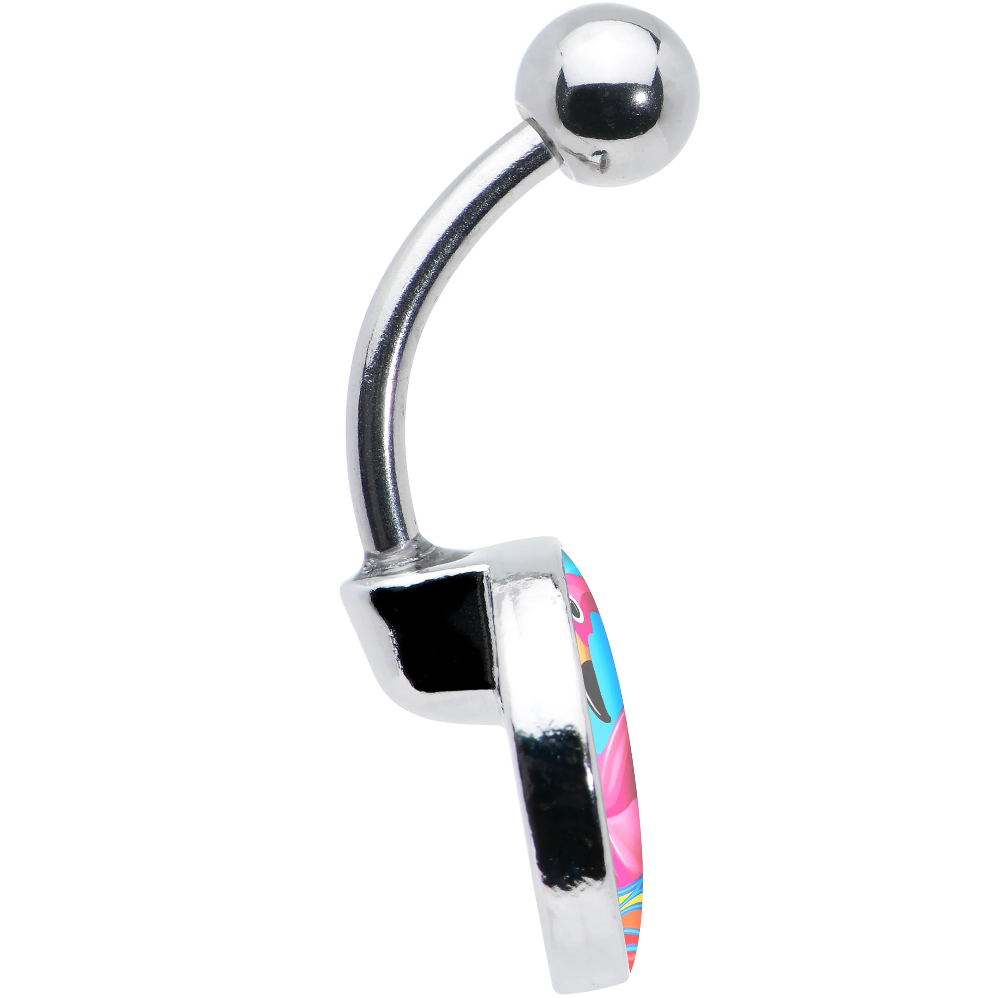 Rainbow Sea Floating Flamingo Belly Ring by Onyx O - Image 4