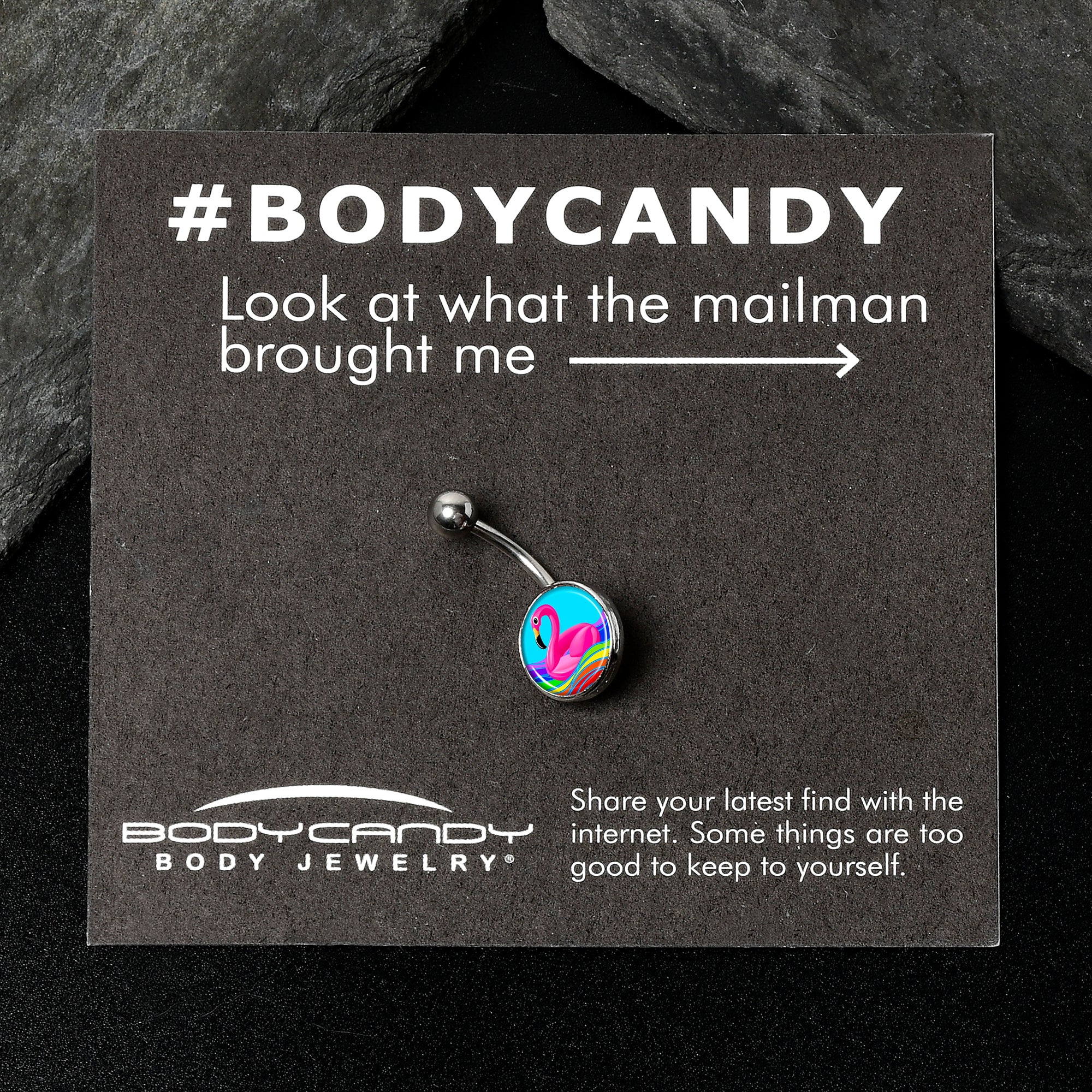Rainbow Sea Floating Flamingo Belly Ring by Onyx O - Image 5