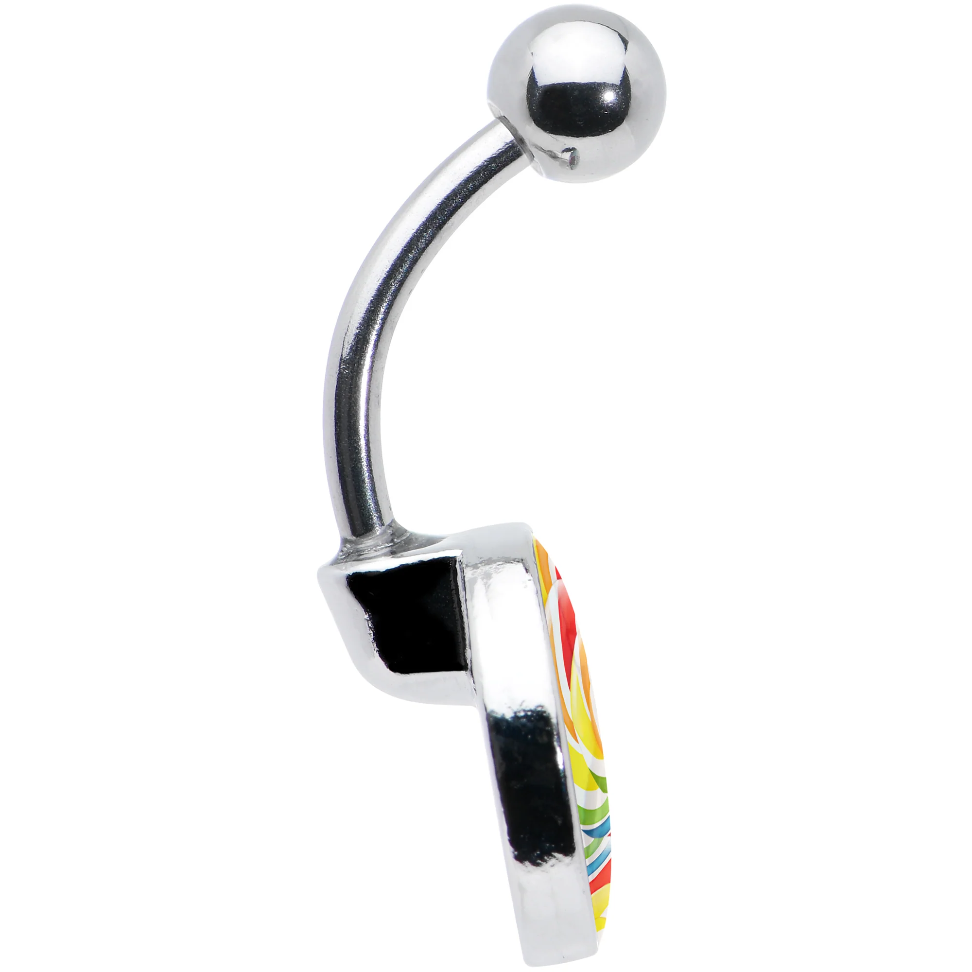 Rainbow Swirl Lollipop Belly Ring by Onyx O - Image 7