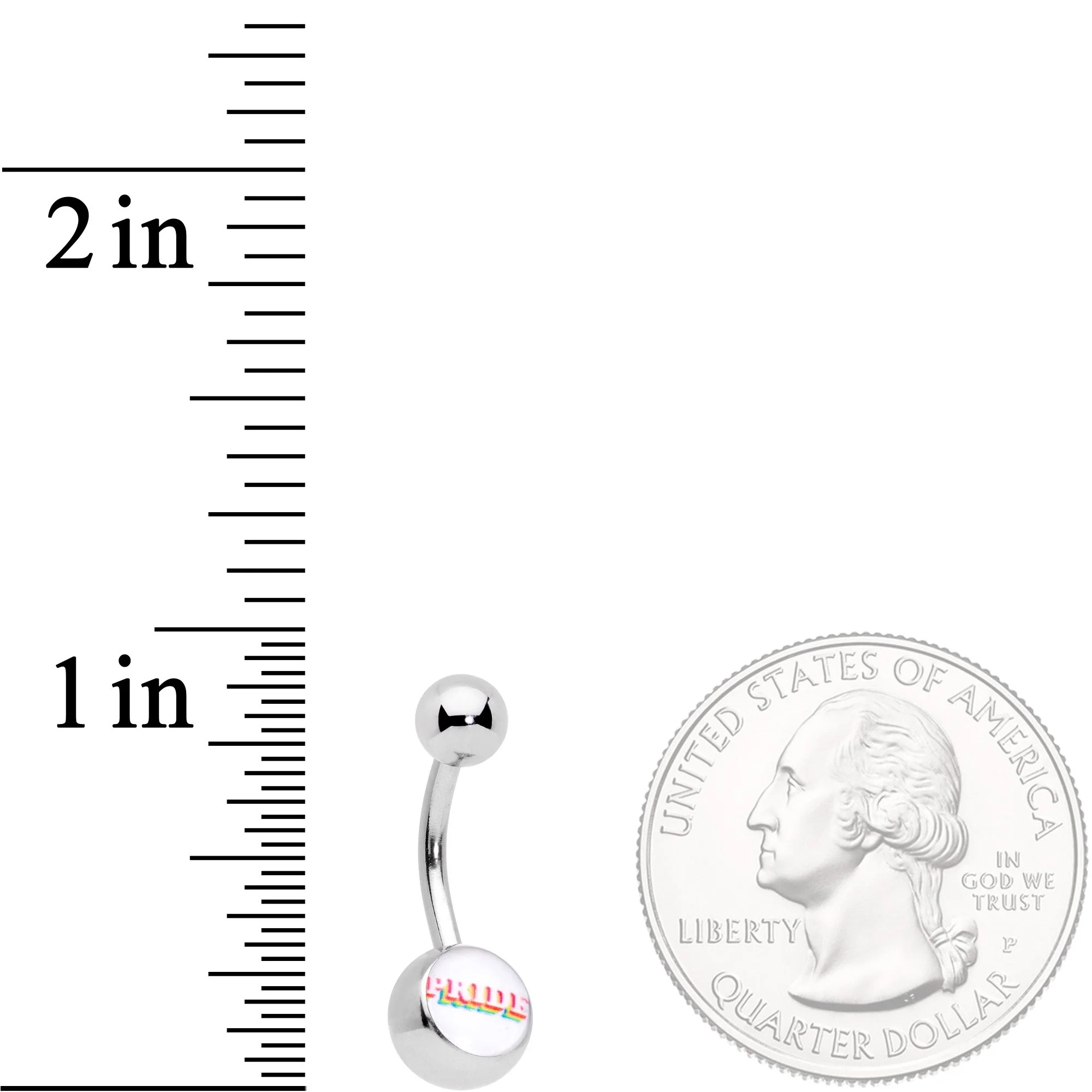 Rainbow Text Gay Pride Belly Ring - Image 2