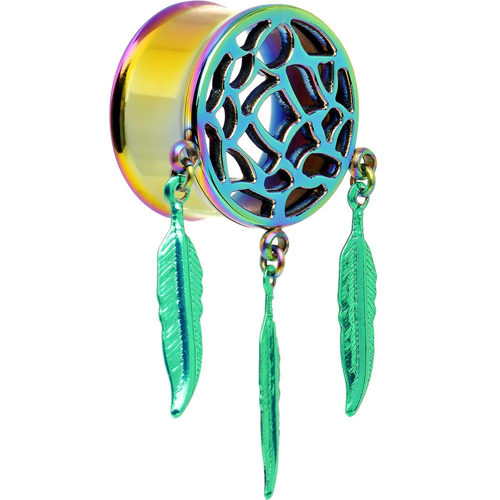 0G Rainbow Titanium Dreamcatcher Dangle Tunnel Sizes 00G to 1 Inch - Image 6