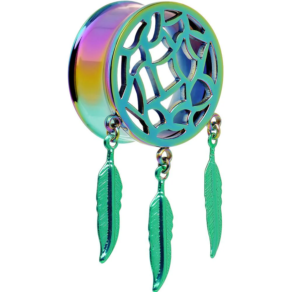 0G Rainbow Titanium Dreamcatcher Dangle Tunnel Sizes 00G to 1 Inch - Image 8