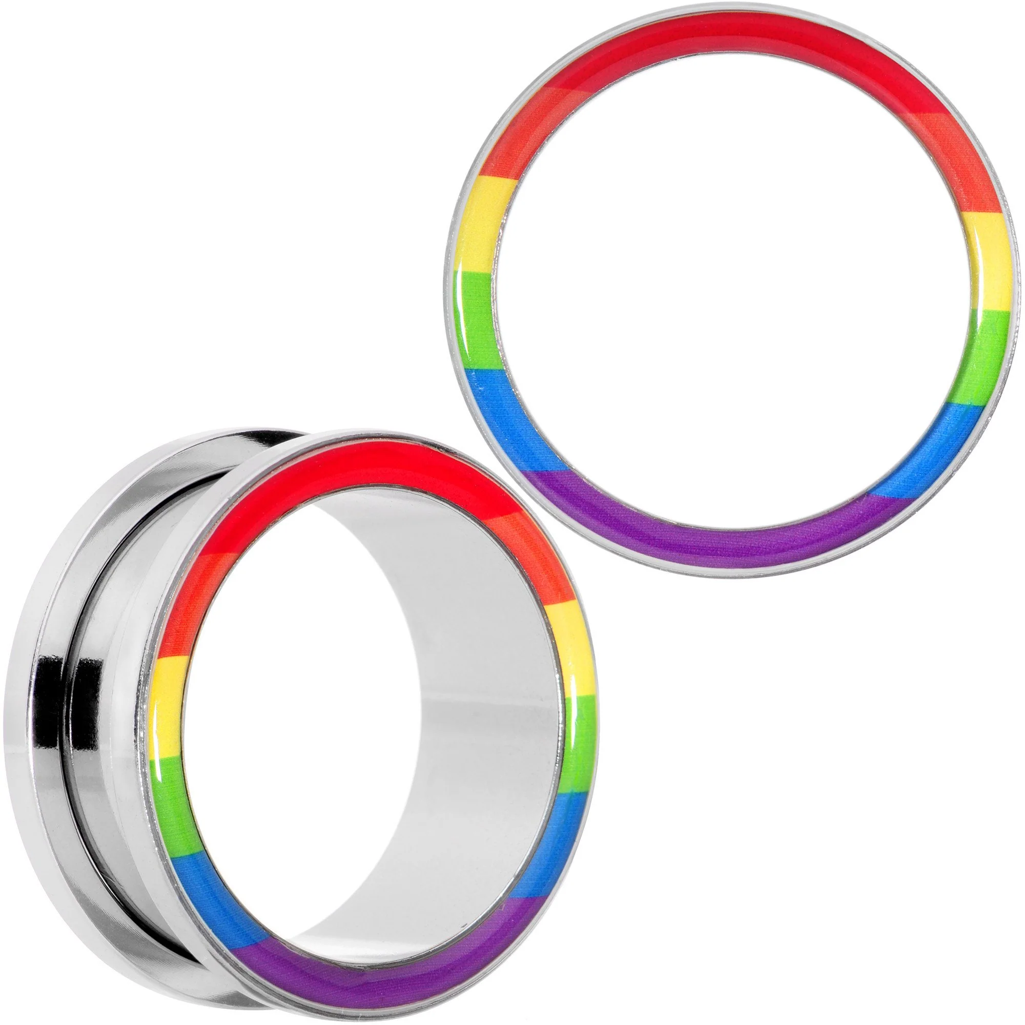 Rainbow Unity Pride Screw Fit Tunnel Plug Set 2G to 1" - Image 10