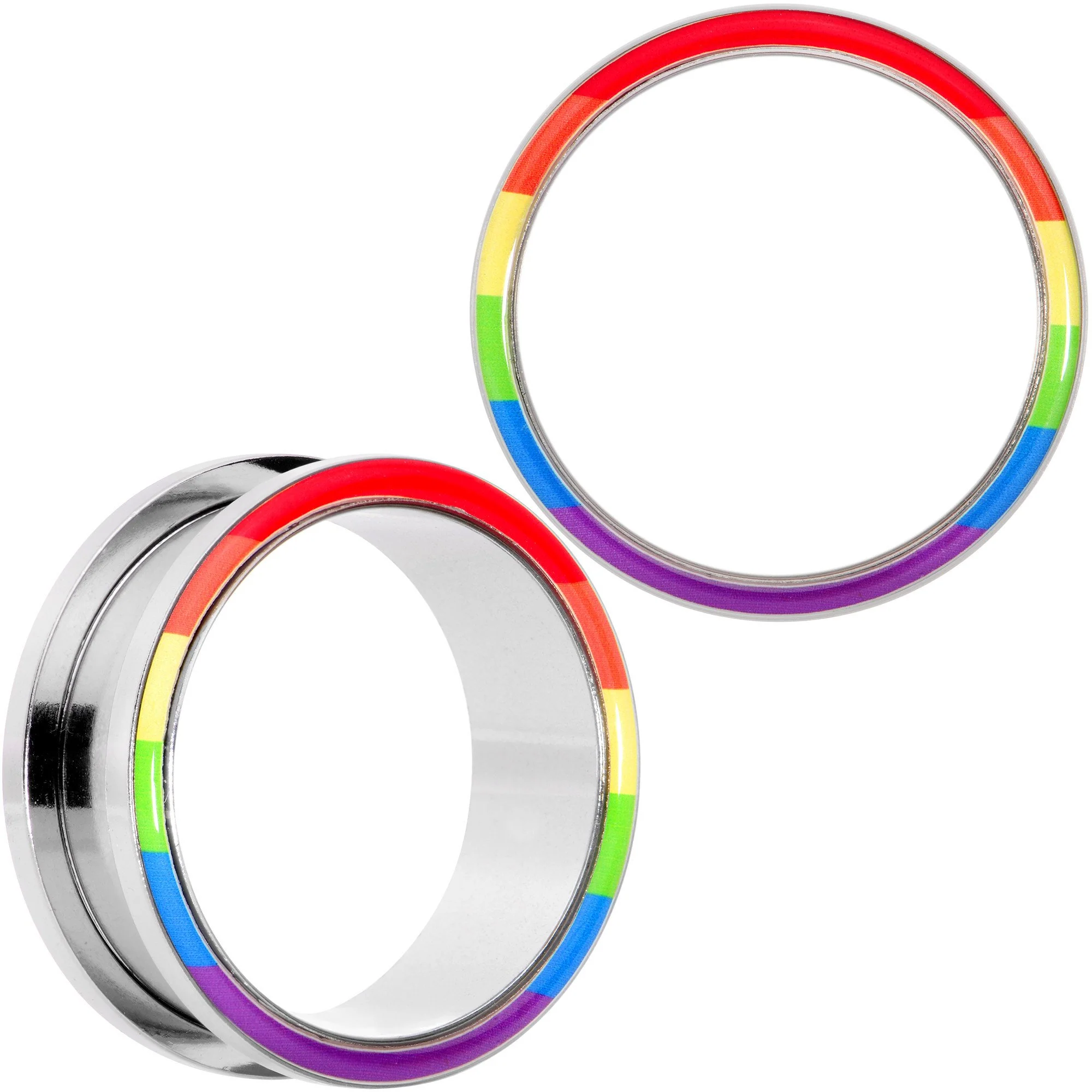 Rainbow Unity Pride Screw Fit Tunnel Plug Set 2G to 1" - Image 11