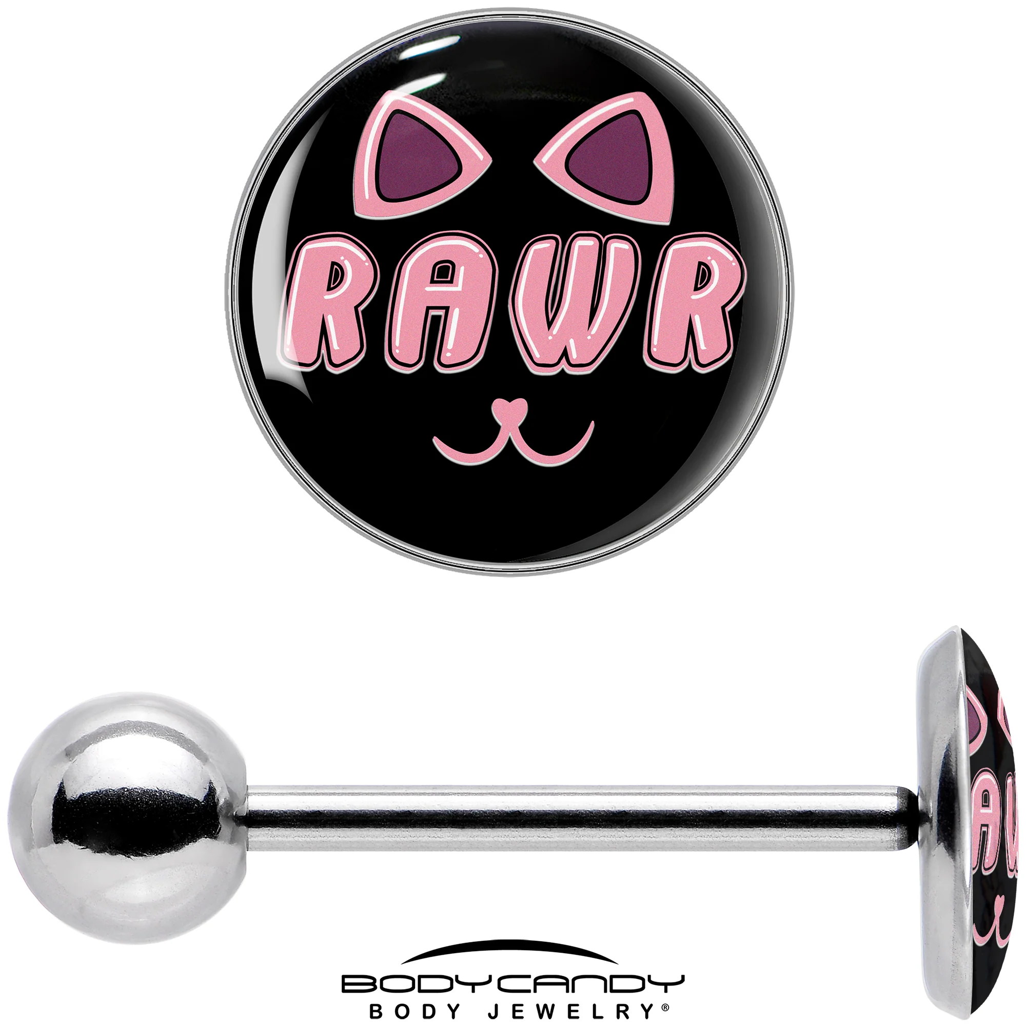 RAWR Kittly Cat Barbell Tongue Ring by Onyx O - Image 7