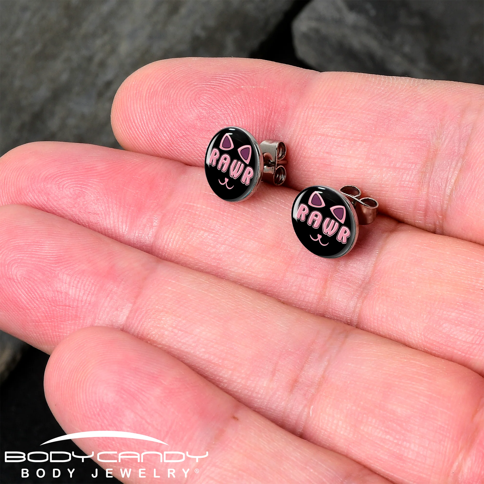 RAWR Kitty Cat Stud Earrings by Onyx O - Image 2