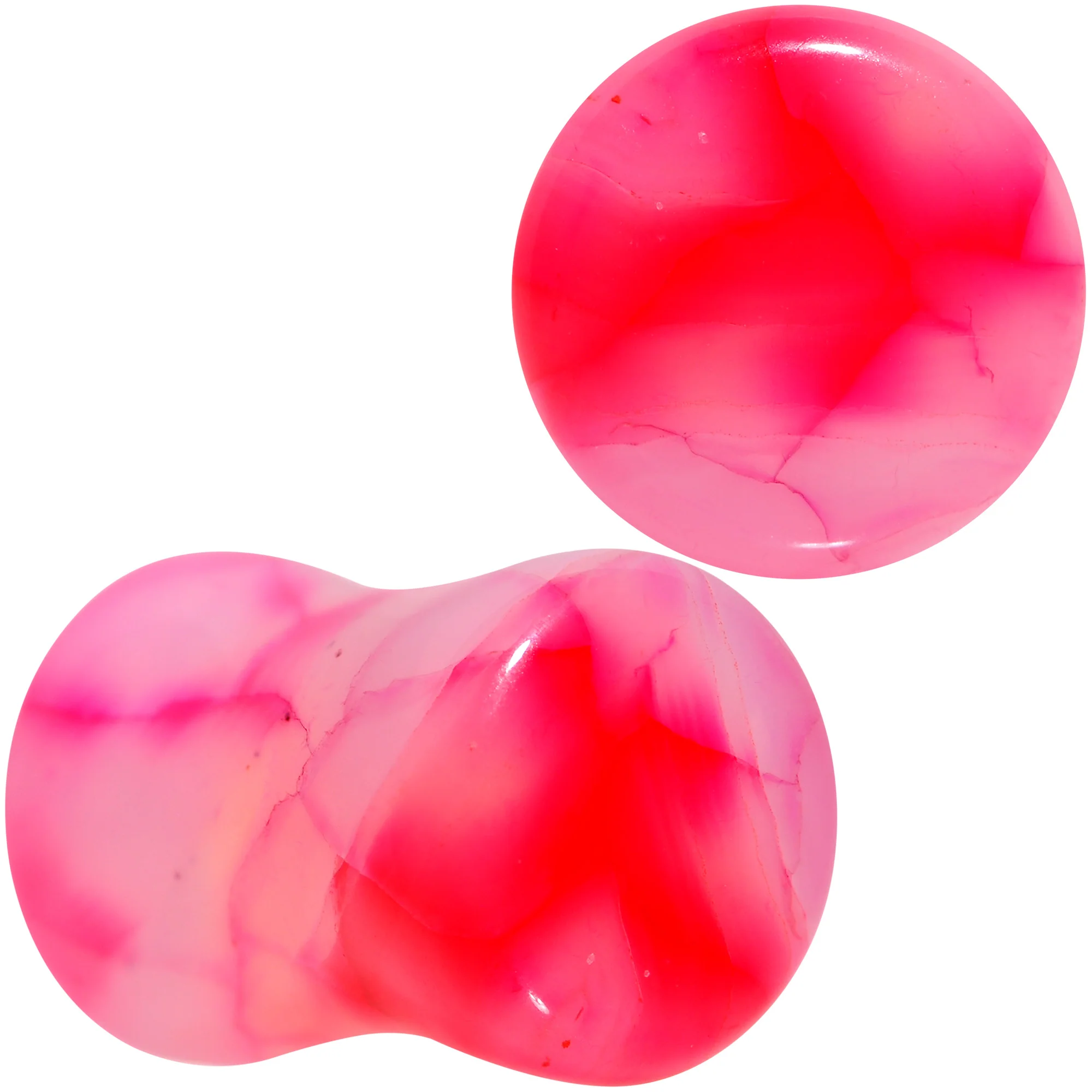 Red Agate Stone Saddle Plug Set Available in Sizes 0G to 25mm - Image 7