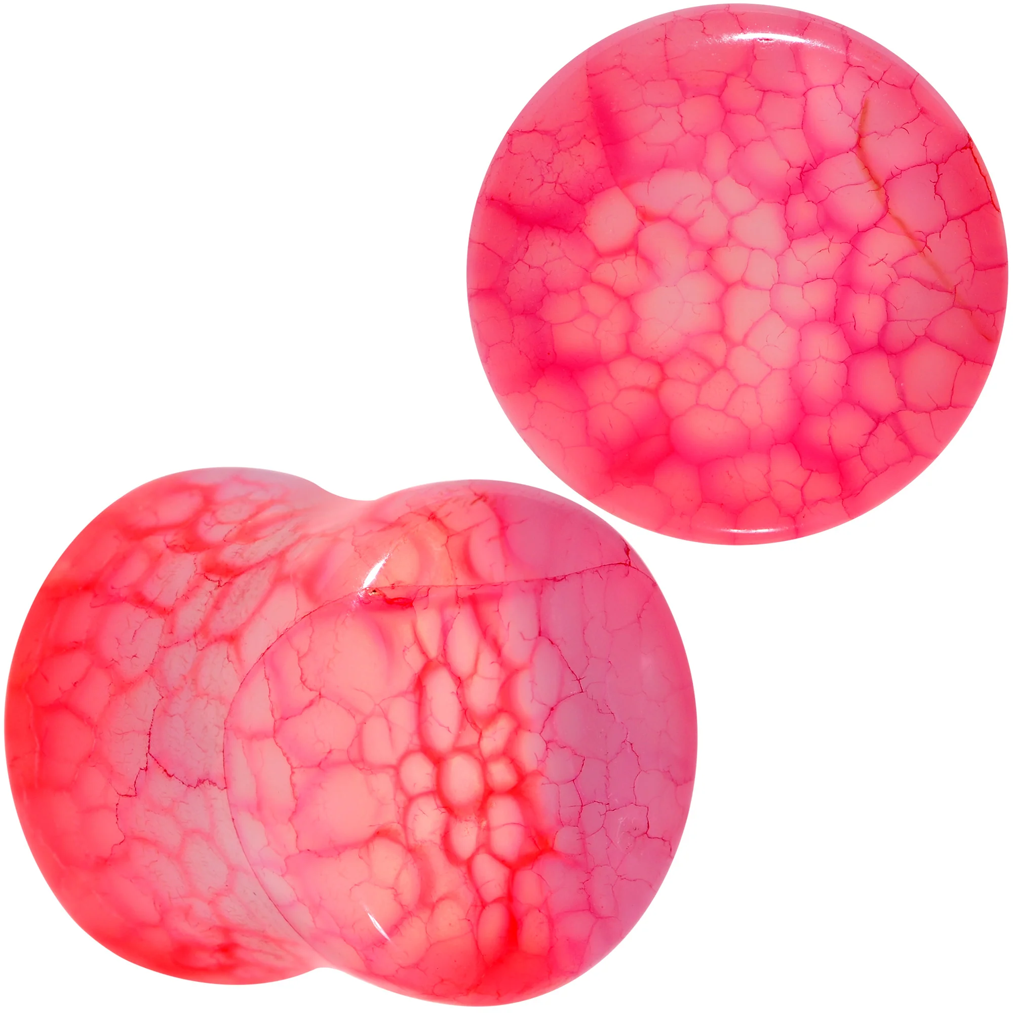 Red Agate Stone Saddle Plug Set Available in Sizes 0G to 25mm - Image 9