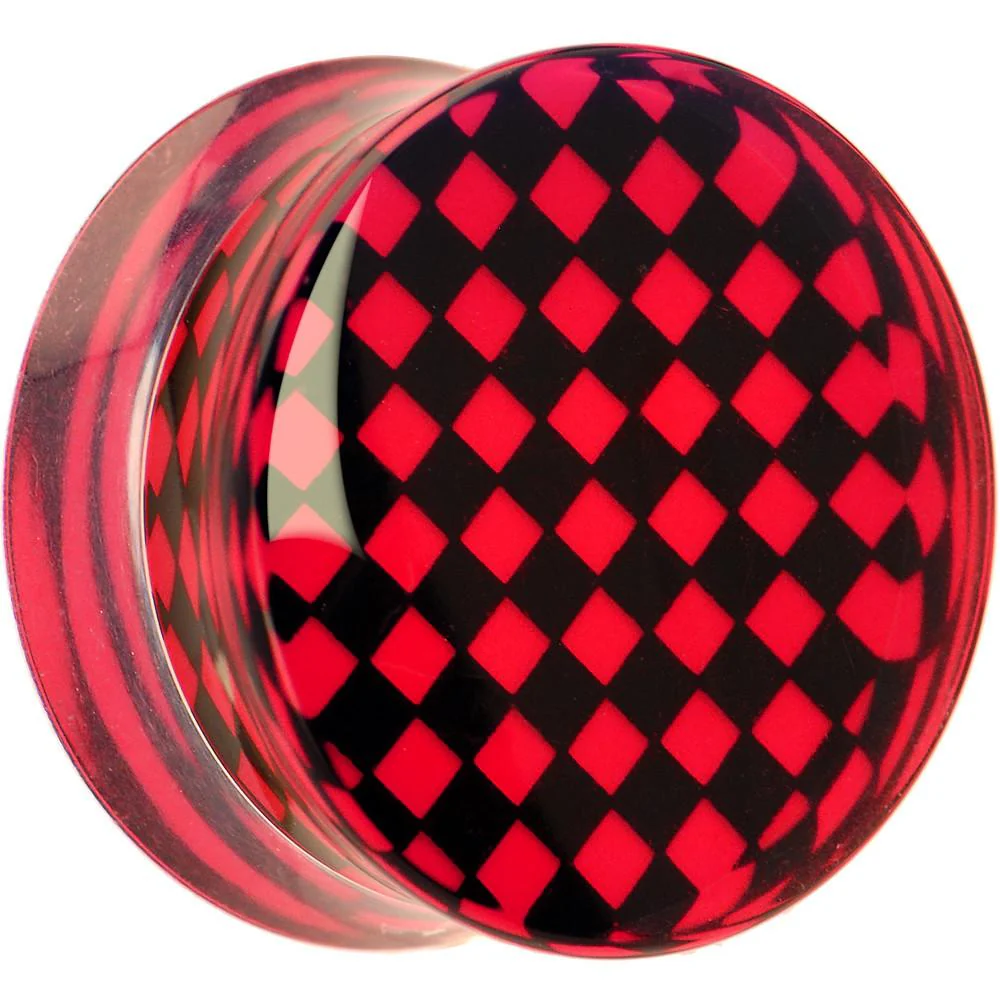 Red and Black Checker Inlayed Saddle Plug 2G to 30mm - Image 10