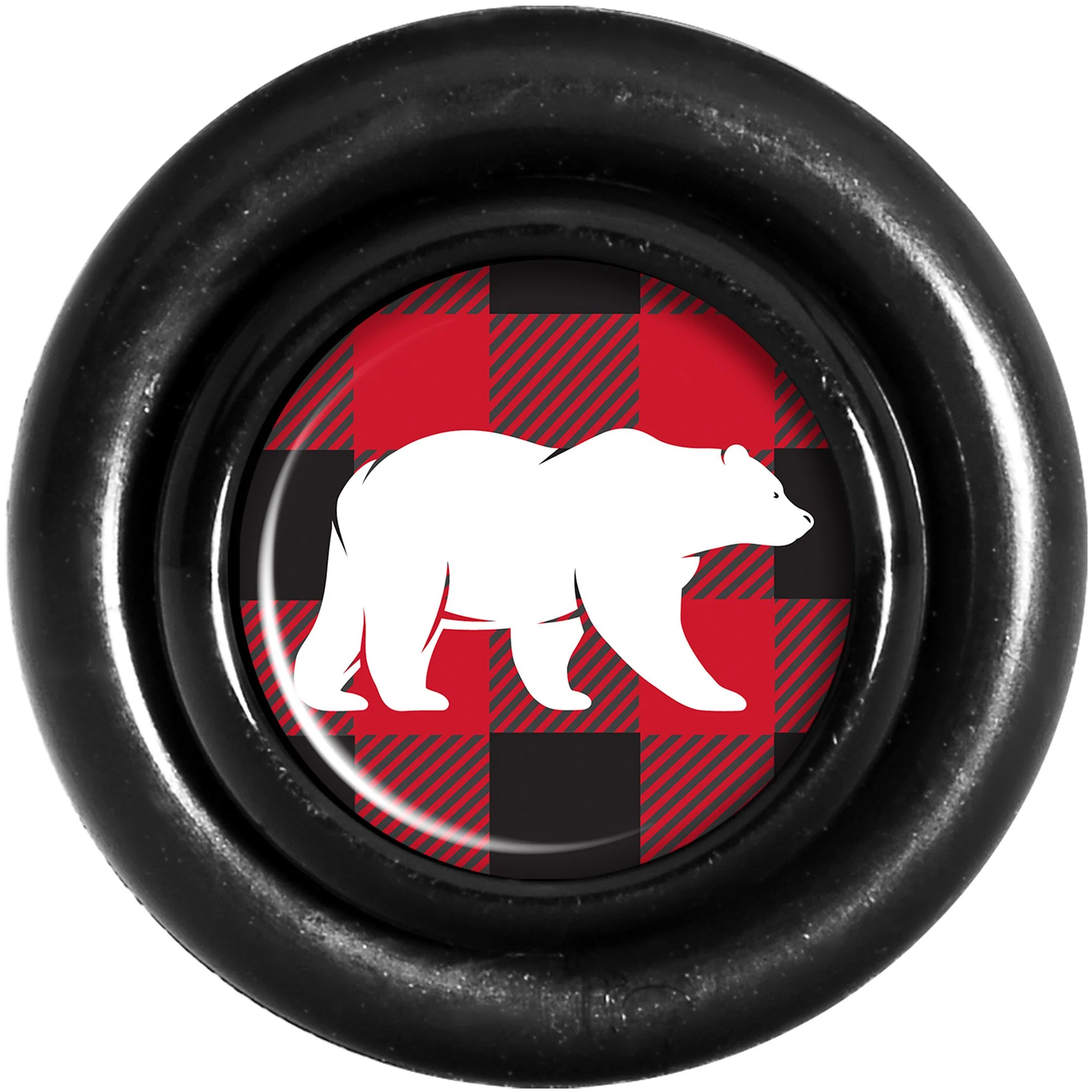 Red Black Plaid Polar Bear Black Cheater Plug Set - Image 4