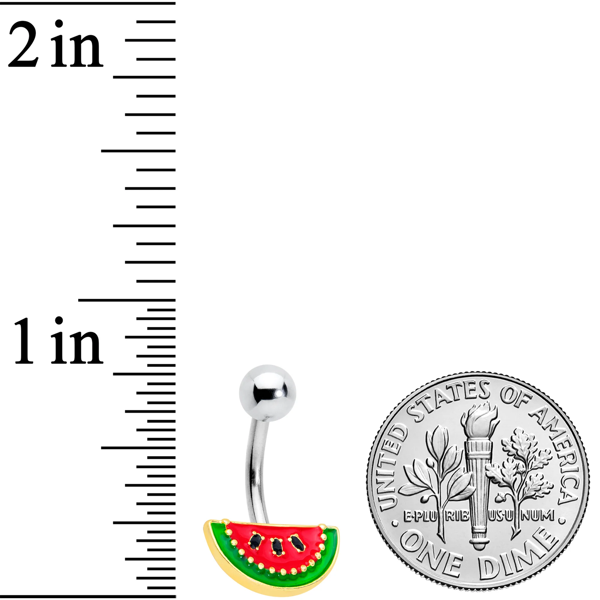 Red Green Tasty Fruit Watermelon Belly Ring - Image 2