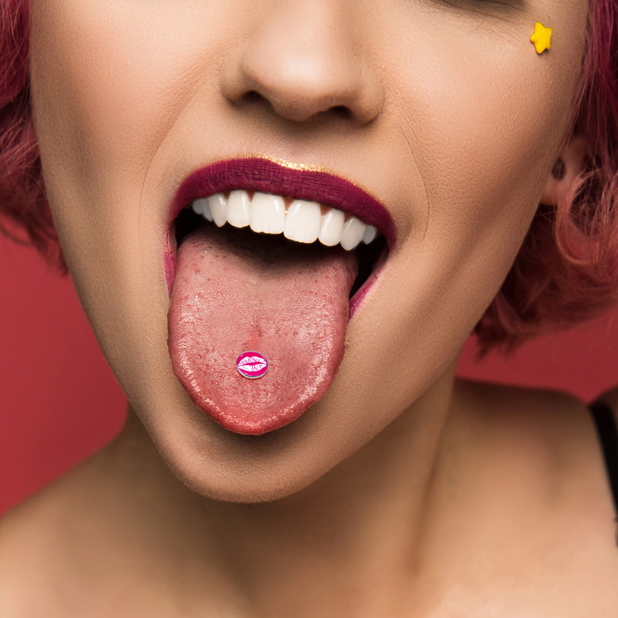 Red Hot Lips Barbell Tongue Ring by Onyx O - Image 6