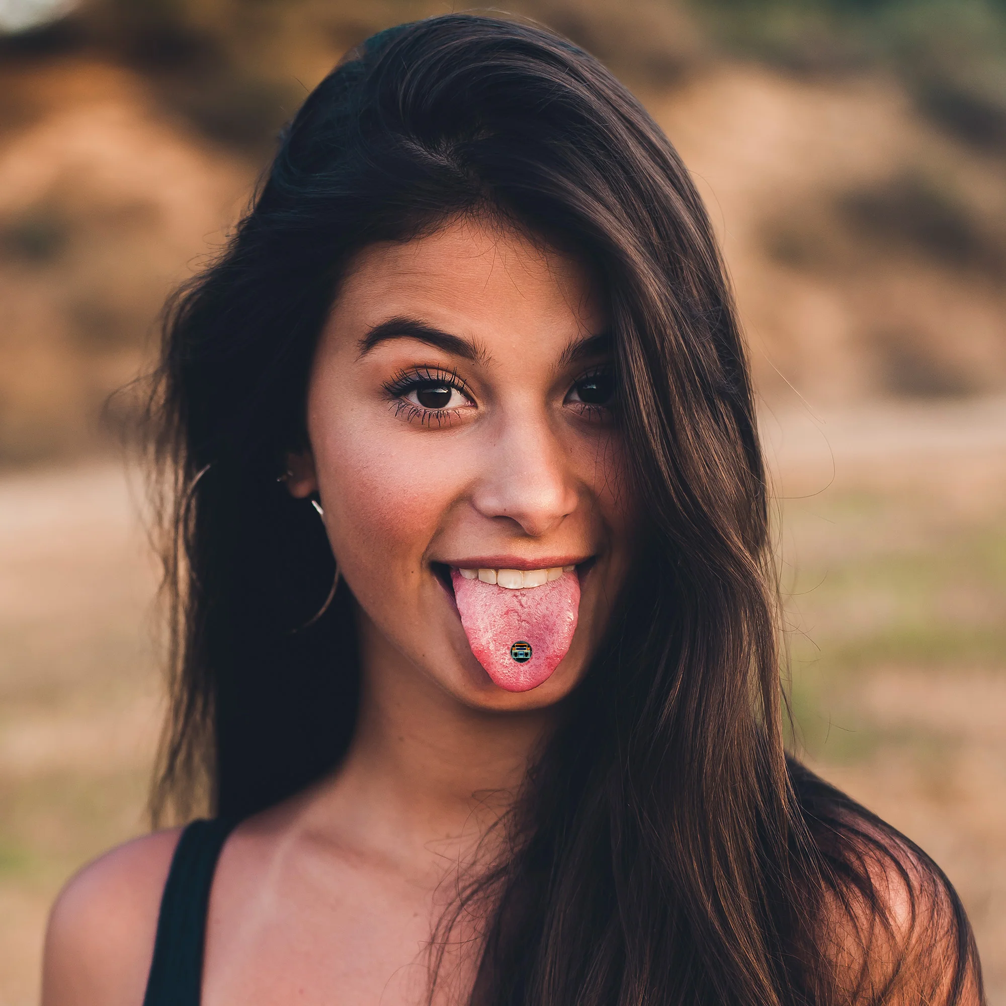 Retro Boombox Barbell Tongue Ring by Onyx O - Image 4