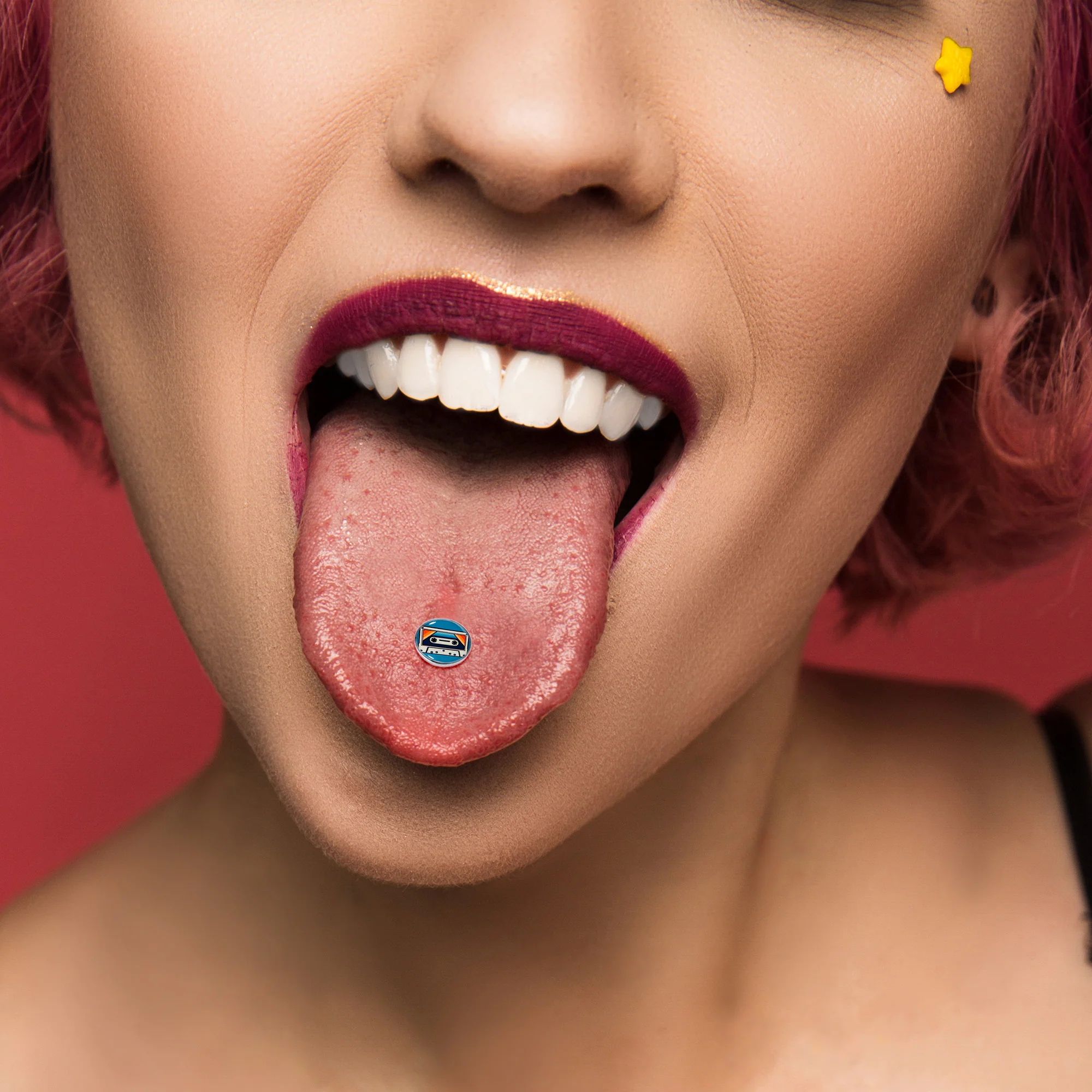 Retro Cassette Tape Barbell Tongue Ring by Onyx O - Image 6