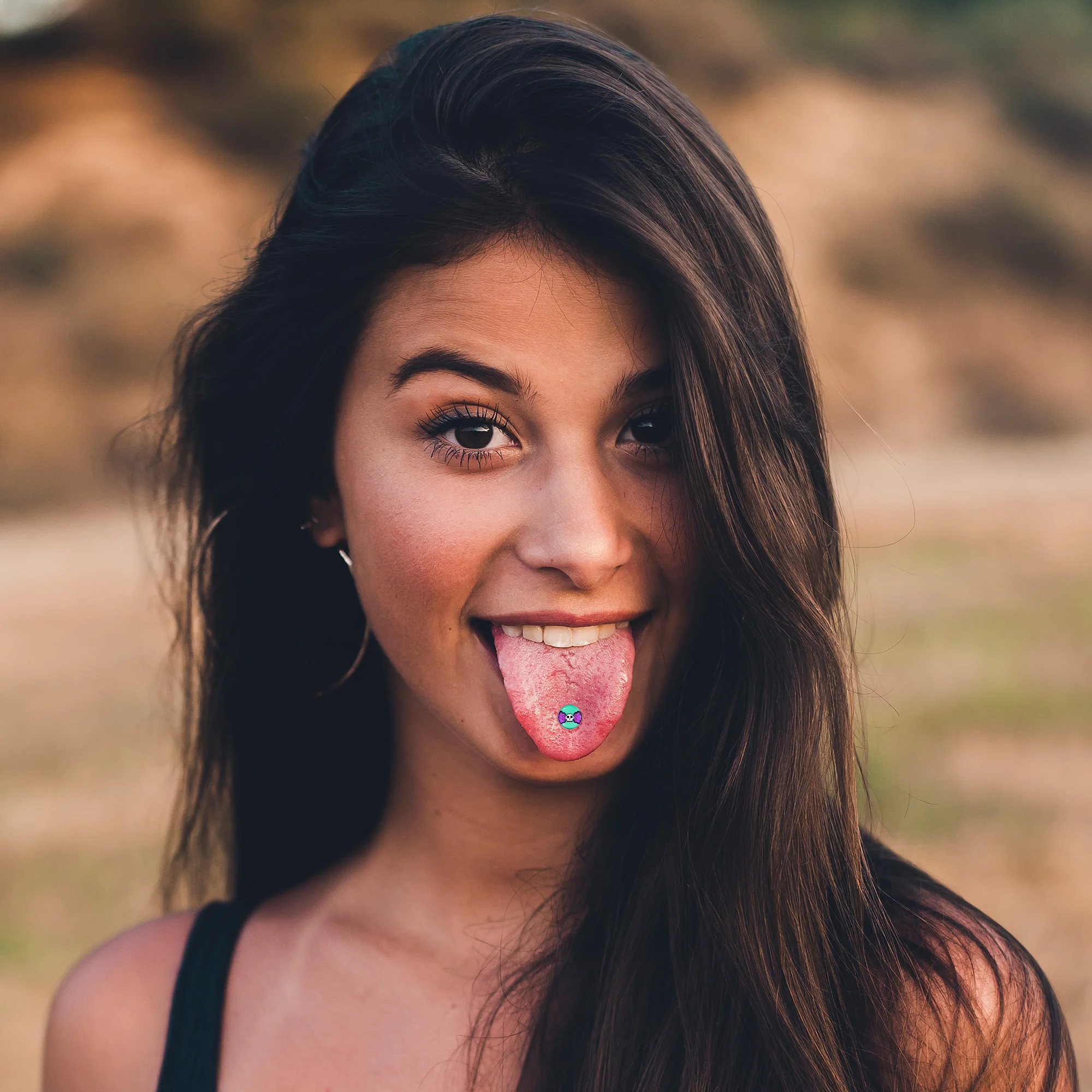 Retro Pixel Skull Barbell Tongue Ring by Onyx O - Image 4