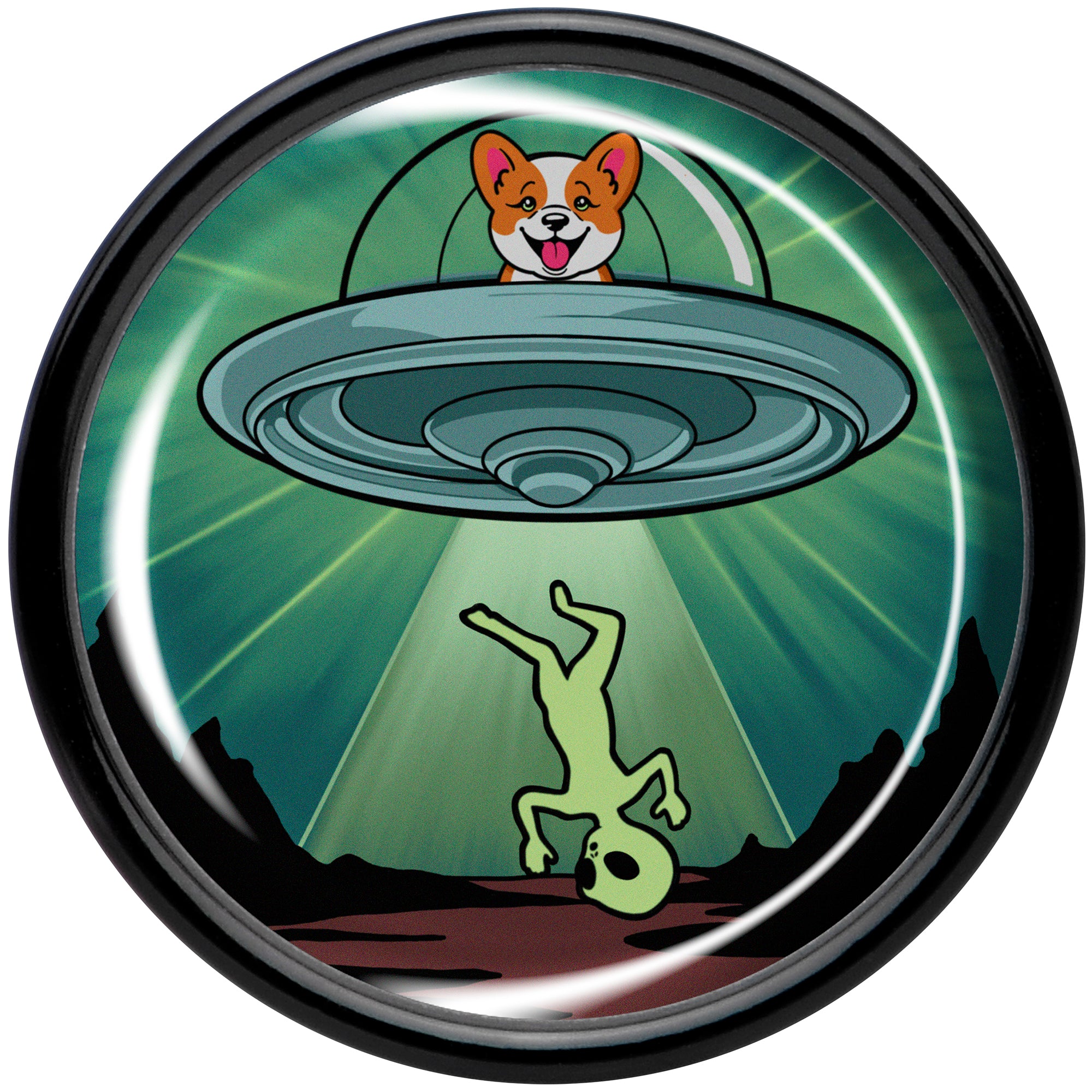 0G Reverse Alien UFO Abduction Black Acrylic Saddle Plug Set by Onyx O - Image 4