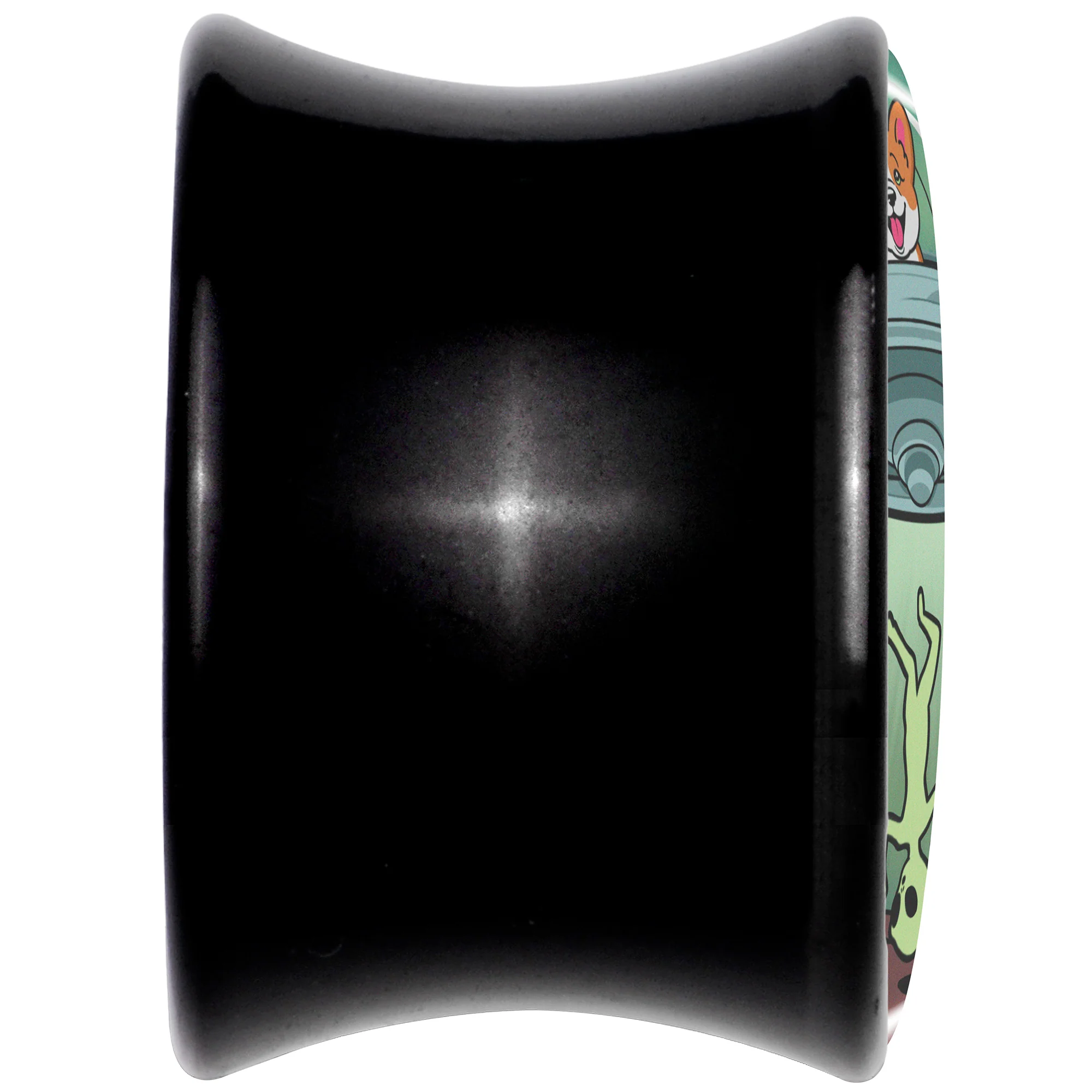 0G Reverse Alien UFO Abduction Black Acrylic Saddle Plug Set by Onyx O - Image 5