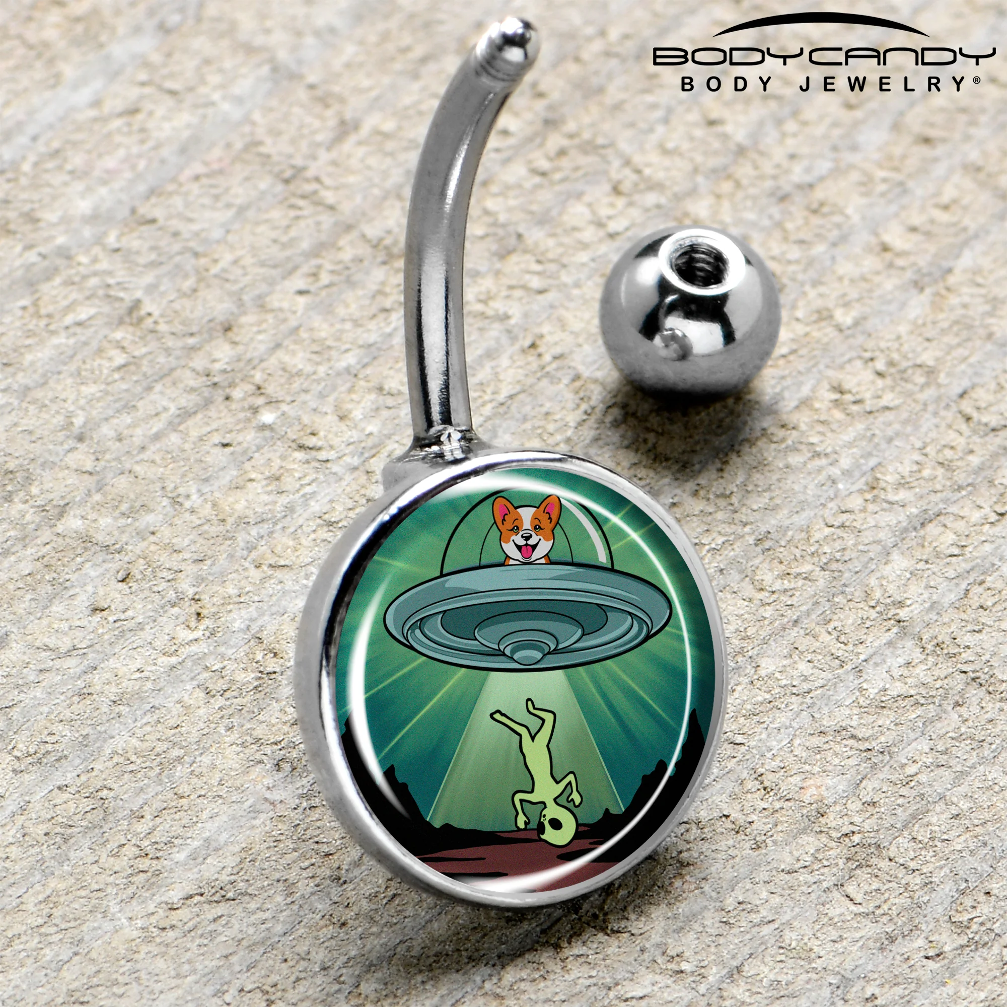 Reverse Alien UFO AbductionBelly Ring by Onyx O - Image 4