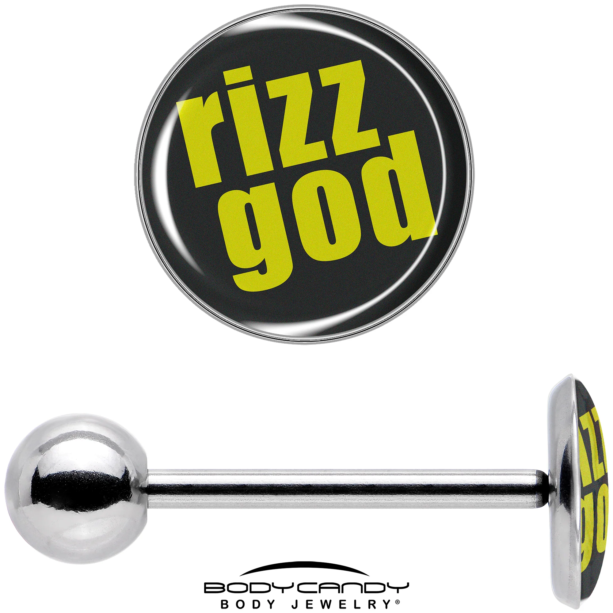 RIZZ GOD Barbell Tongue Ring by Onyx O - Image 7