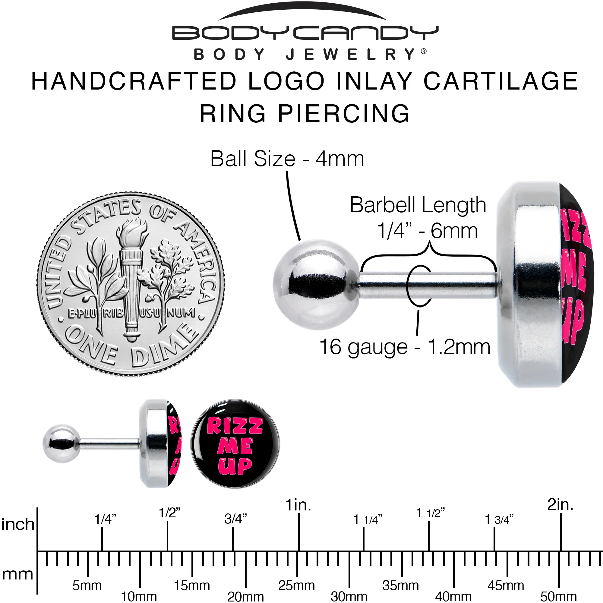 RIZZ ME UP Tragus Cartilage Earring by Onyx O - Image 6