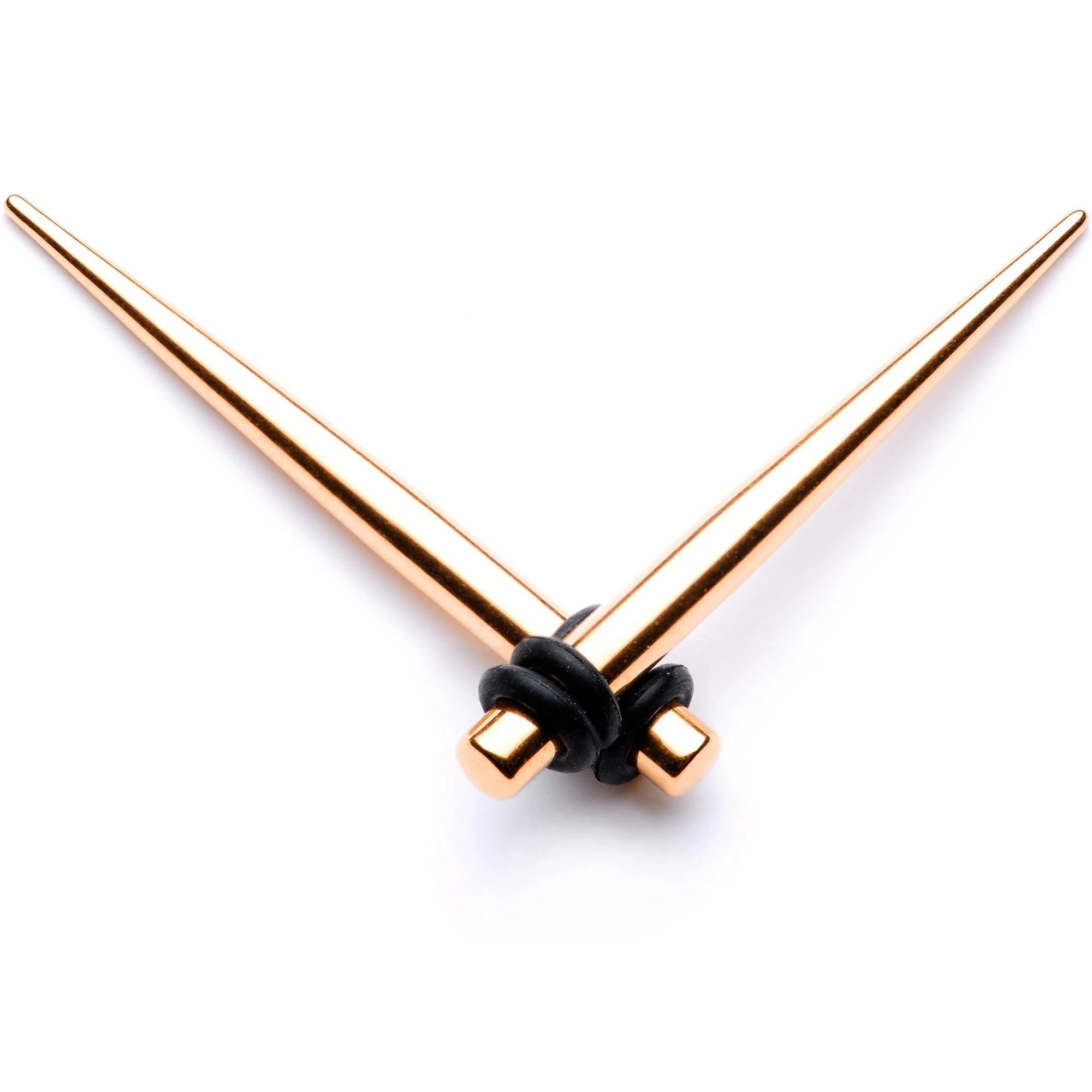 Rose Gold Tone Anodized Straight Taper Set Available in Sizes  14G to 00G - Image 8