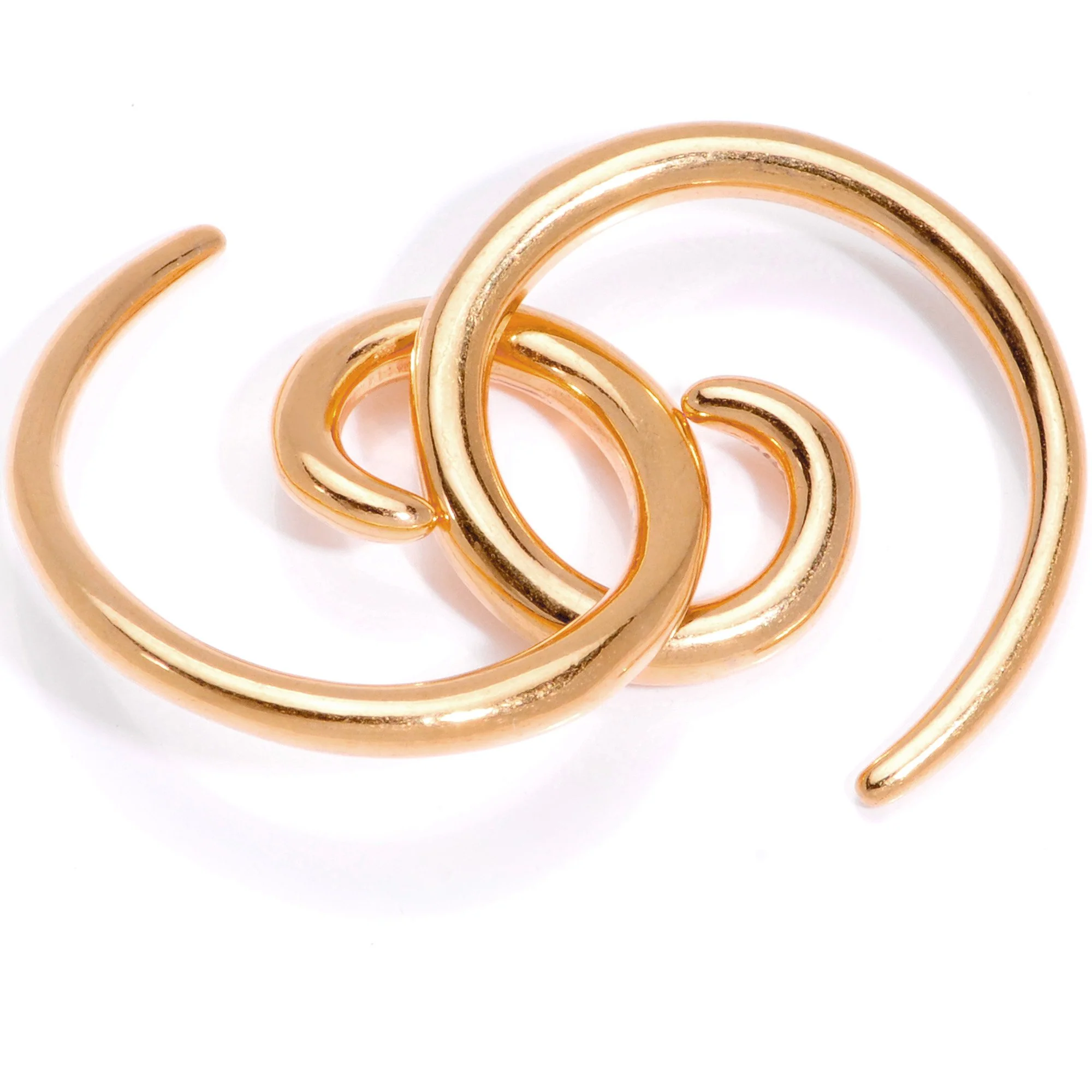 Rose Gold Tone Anodized Titanium Micro Spiral Taper Set 12G to 8G - Image 2