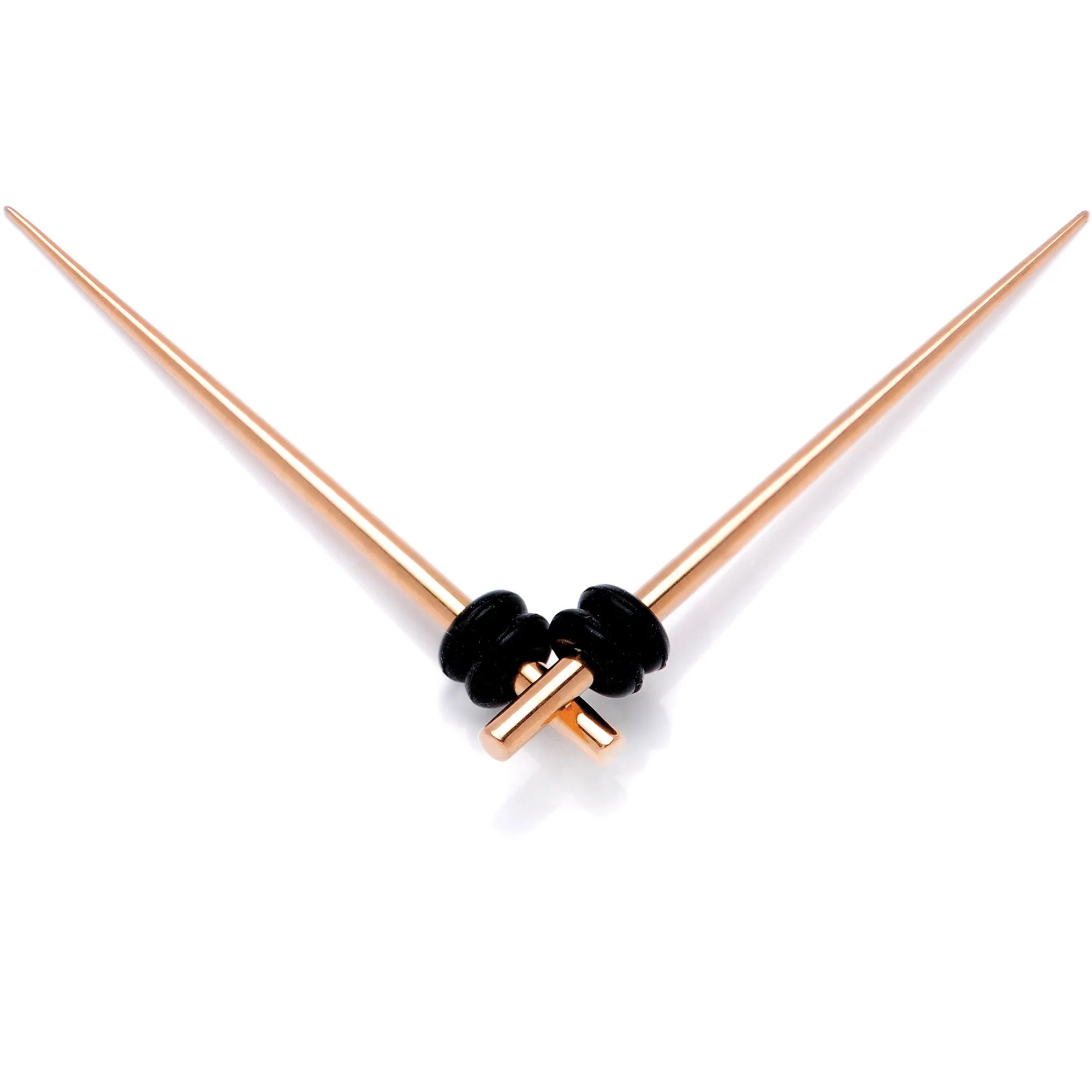 Rose Gold Tone Anodized Titanium Micro Taper Straight Plug Set 14G to 8G - Image 2