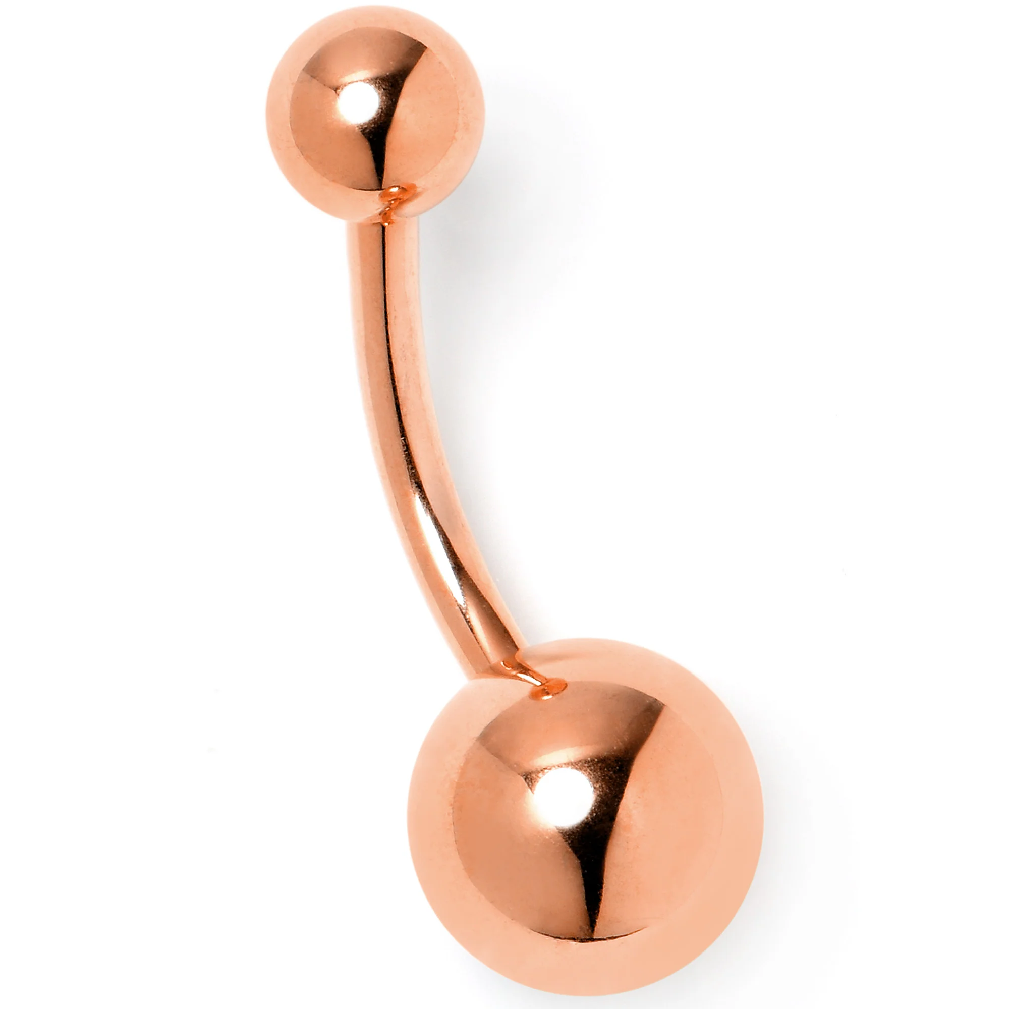 Rose Gold Tone ASTM F-136 Implant Grade Titanium Internally Threaded Belly Ring - Image 3