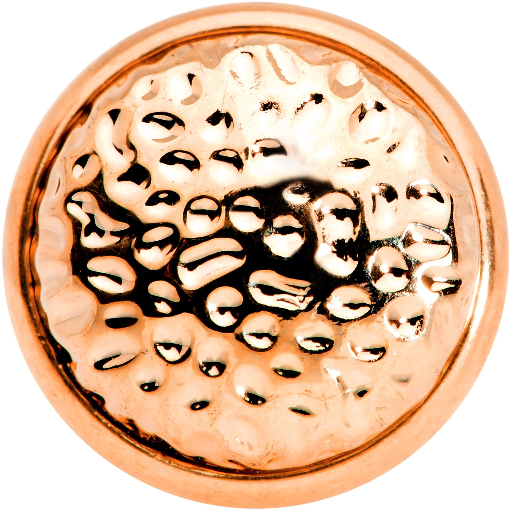 Rose Gold Tone Hammered Finish Single Flare Plug Set 6mm to 16mm Sizes - Image 3