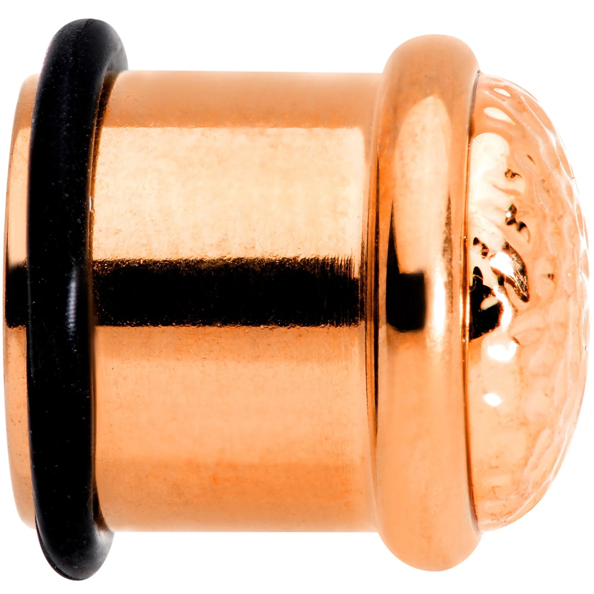 Rose Gold Tone Hammered Finish Single Flare Plug Set 6mm to 16mm Sizes - Image 4