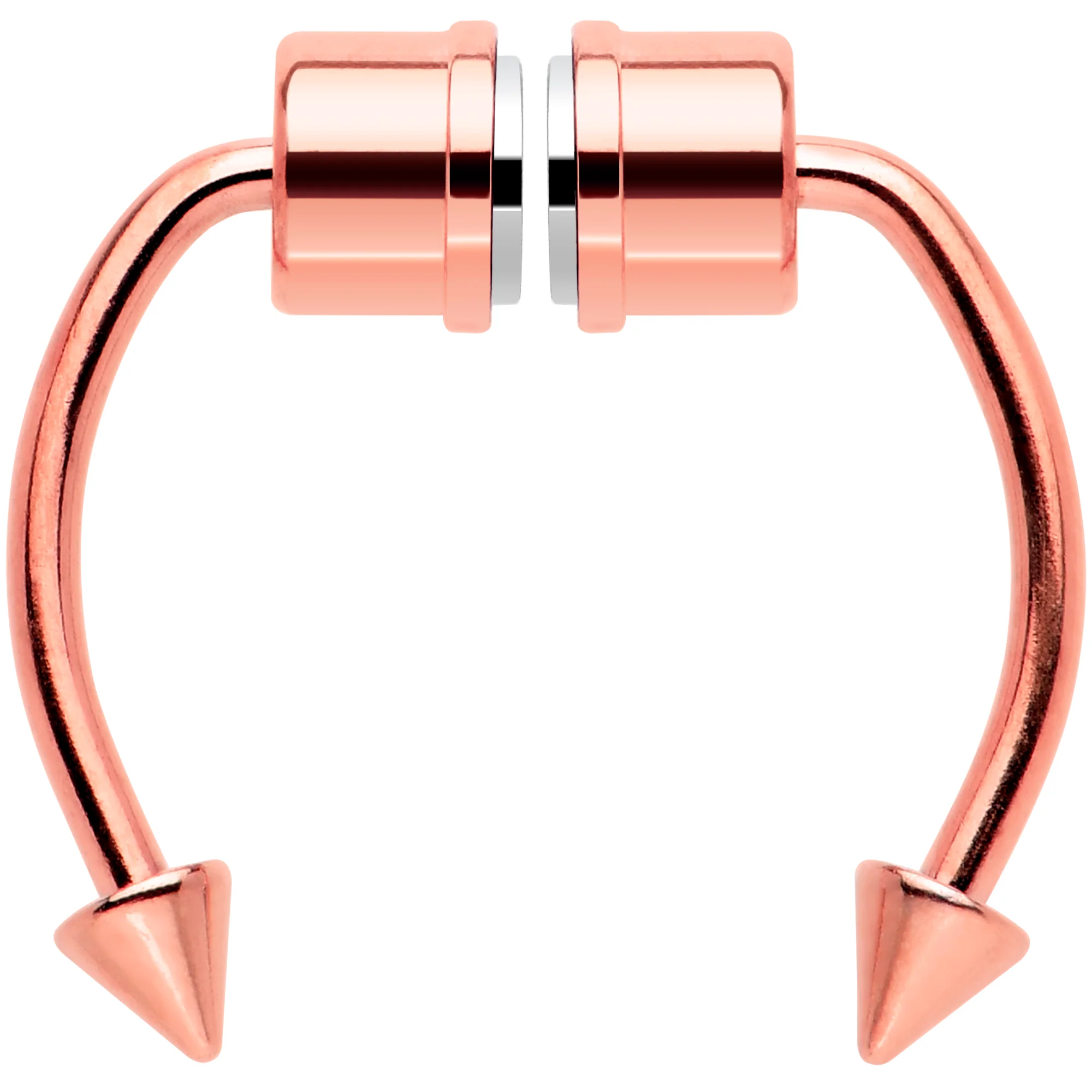 Rose Gold Tone Magnetic Septum Ring Horseshoe Non-Pierced Fake Nose Ring Set - Image 2