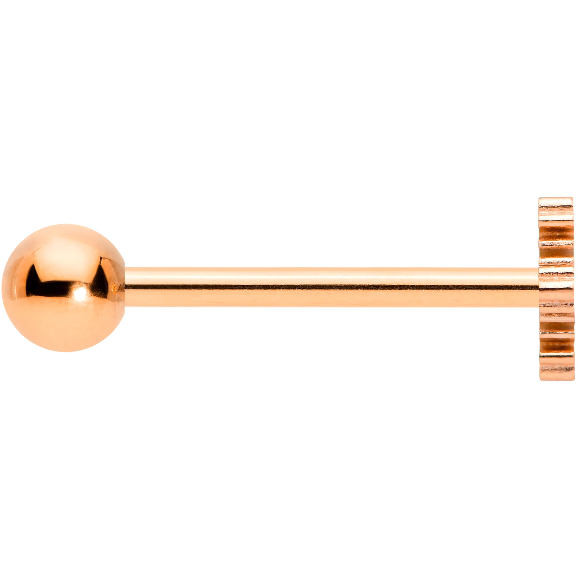 Rose Gold Tone Winter Snowflake Christmas Barbell Tongue Ring - Image 3