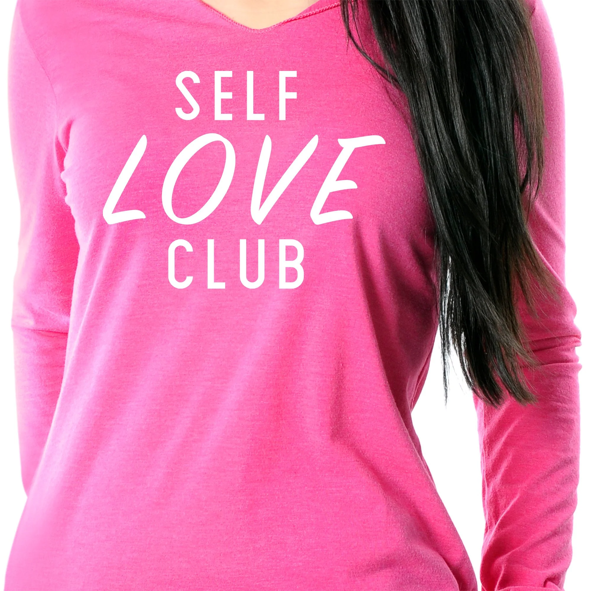 Self Love Club Black Tapered Long Sleeve Hoodie - Image 6