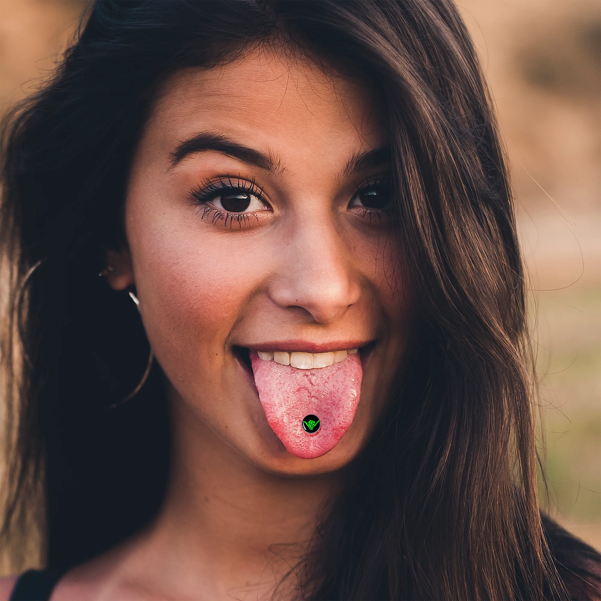 Shaka Hand Barbell Tongue Ring by Onyx O - Image 3