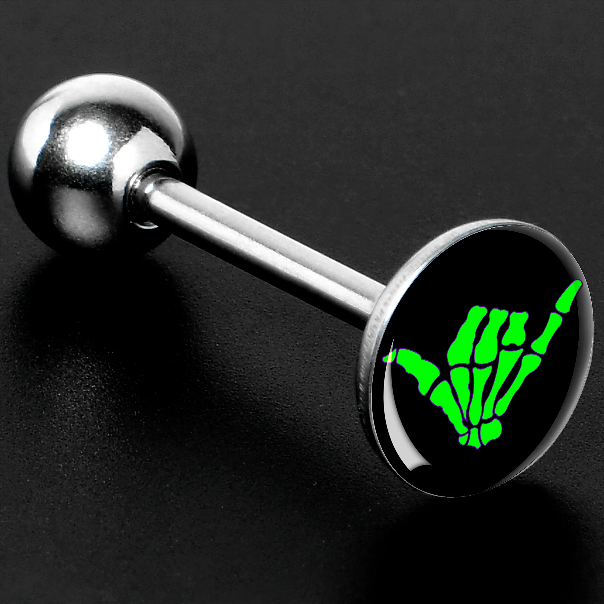 Shaka Hand Barbell Tongue Ring by Onyx O - Image 8