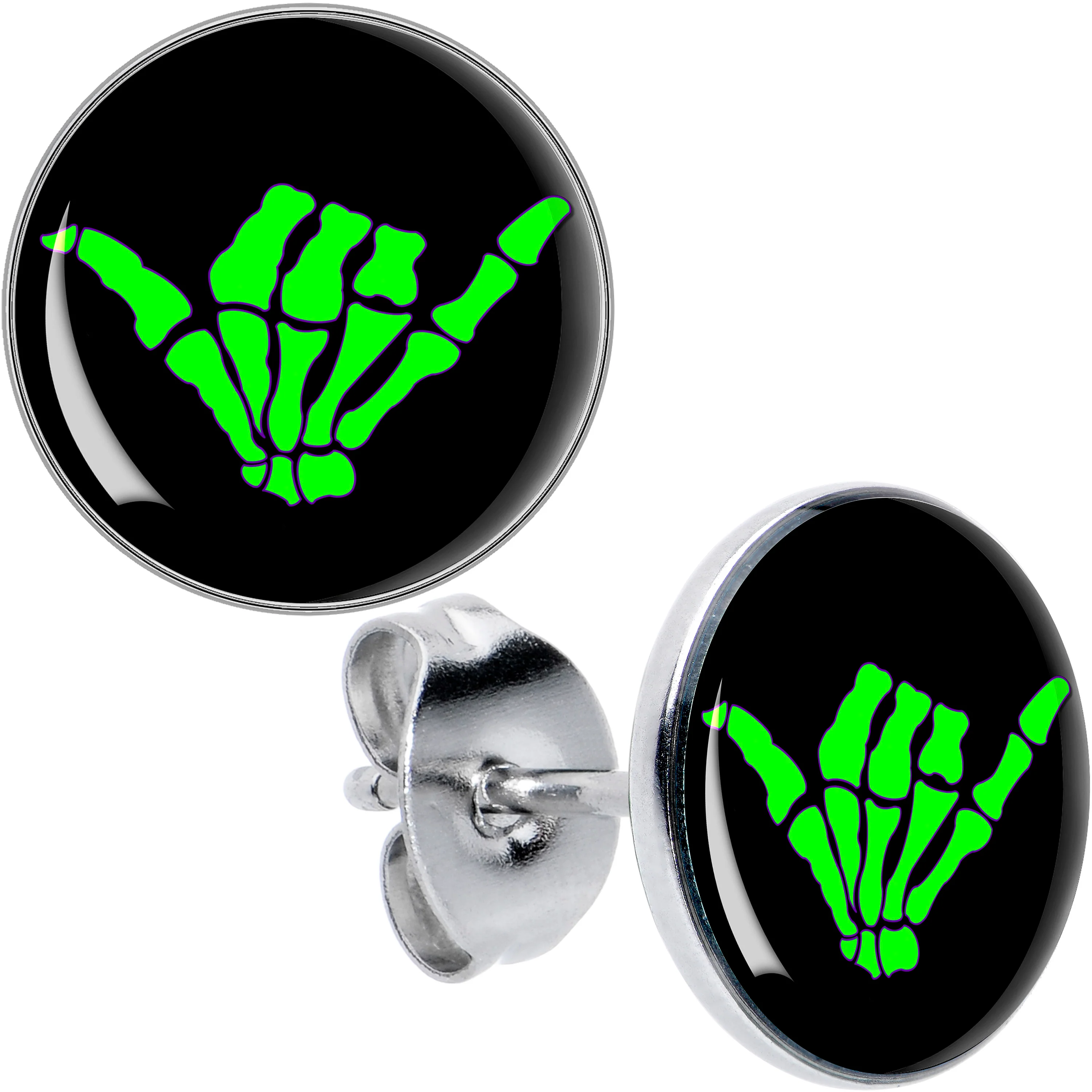 Shaka Hand Stud Earrings by Onyx O