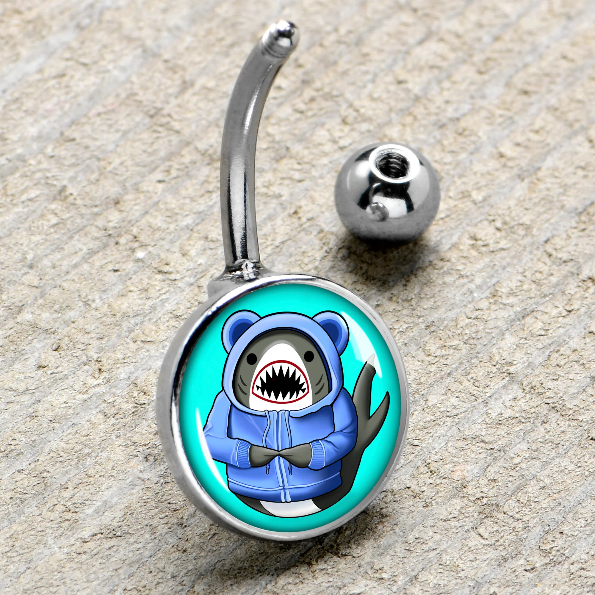 Shark in a Hoodie Belly Ring by Onyx O - Image 4