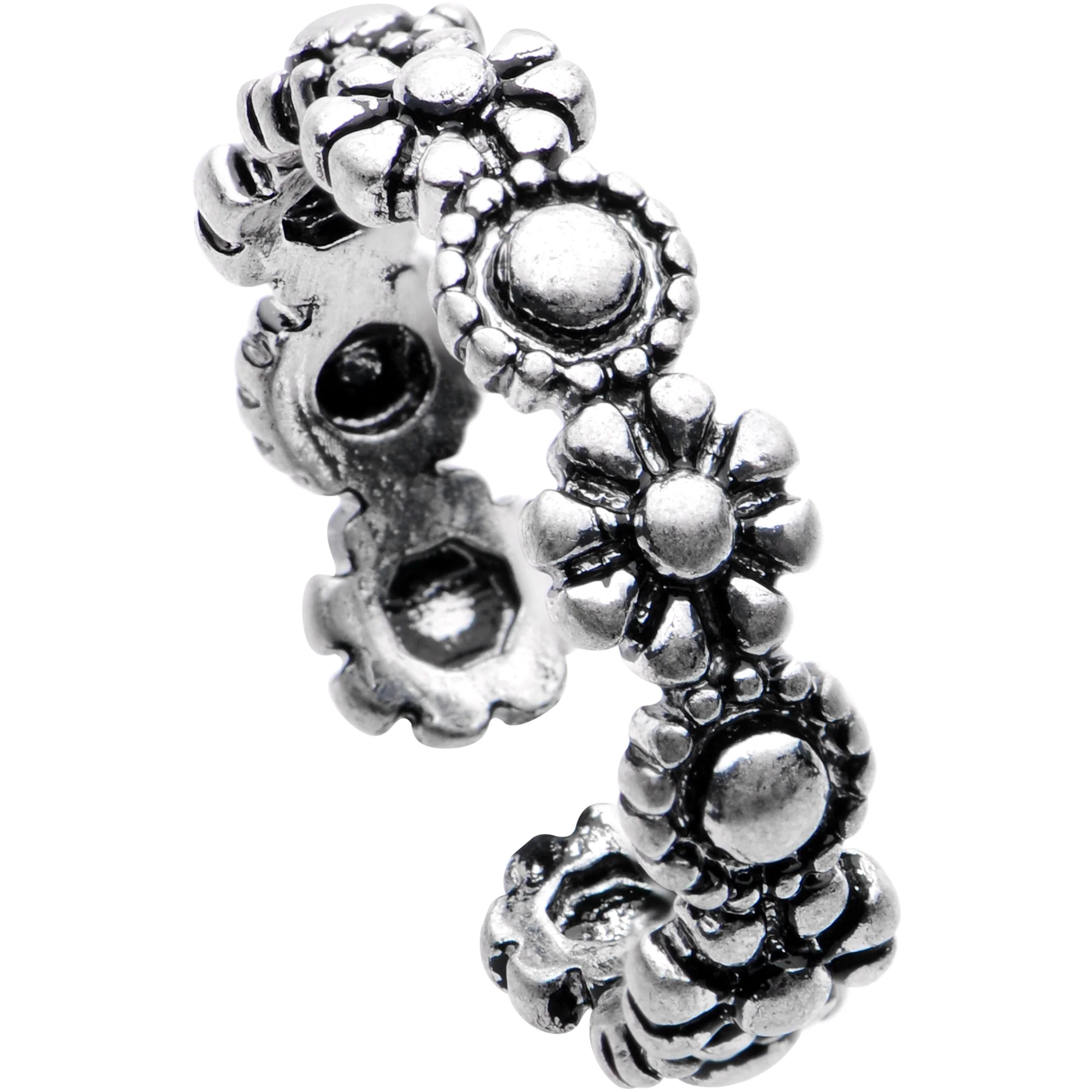 Silver Plated Floral Wreath Toe Ring - Image 2