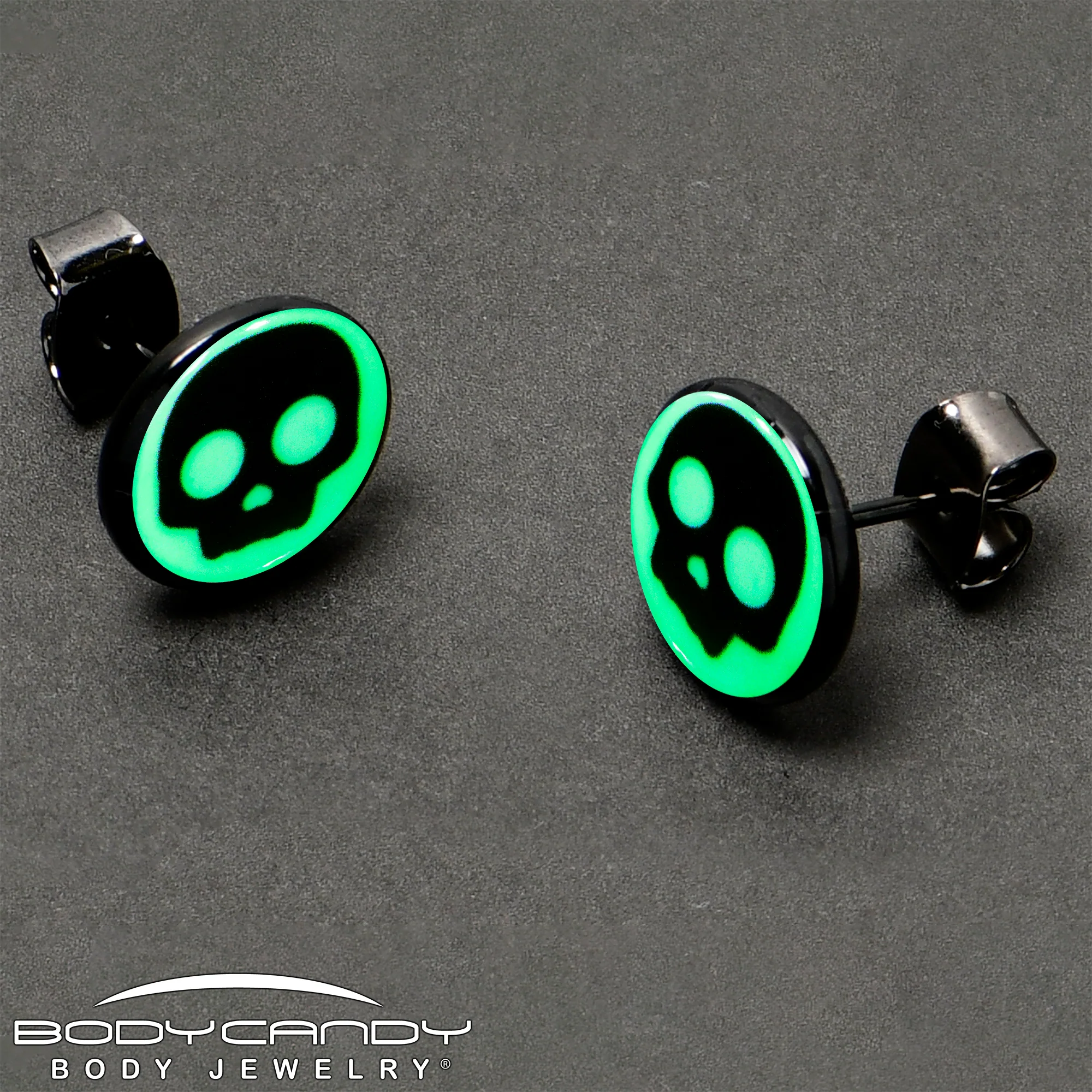Simple Skull Glow in the Dark Stud Earrings by Onyx O - Image 8