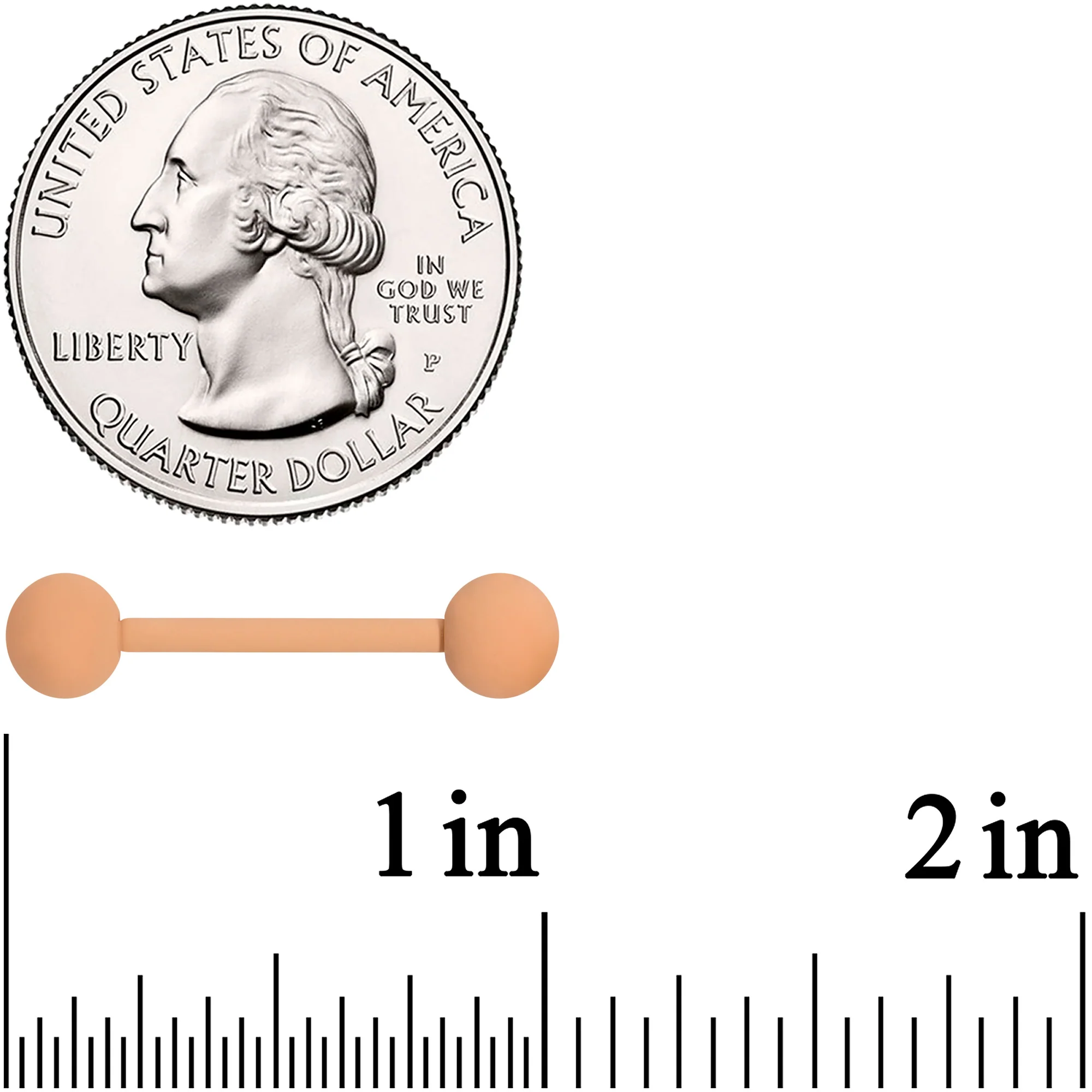 Simple Tan Matte Barbell Tongue Ring - Image 3