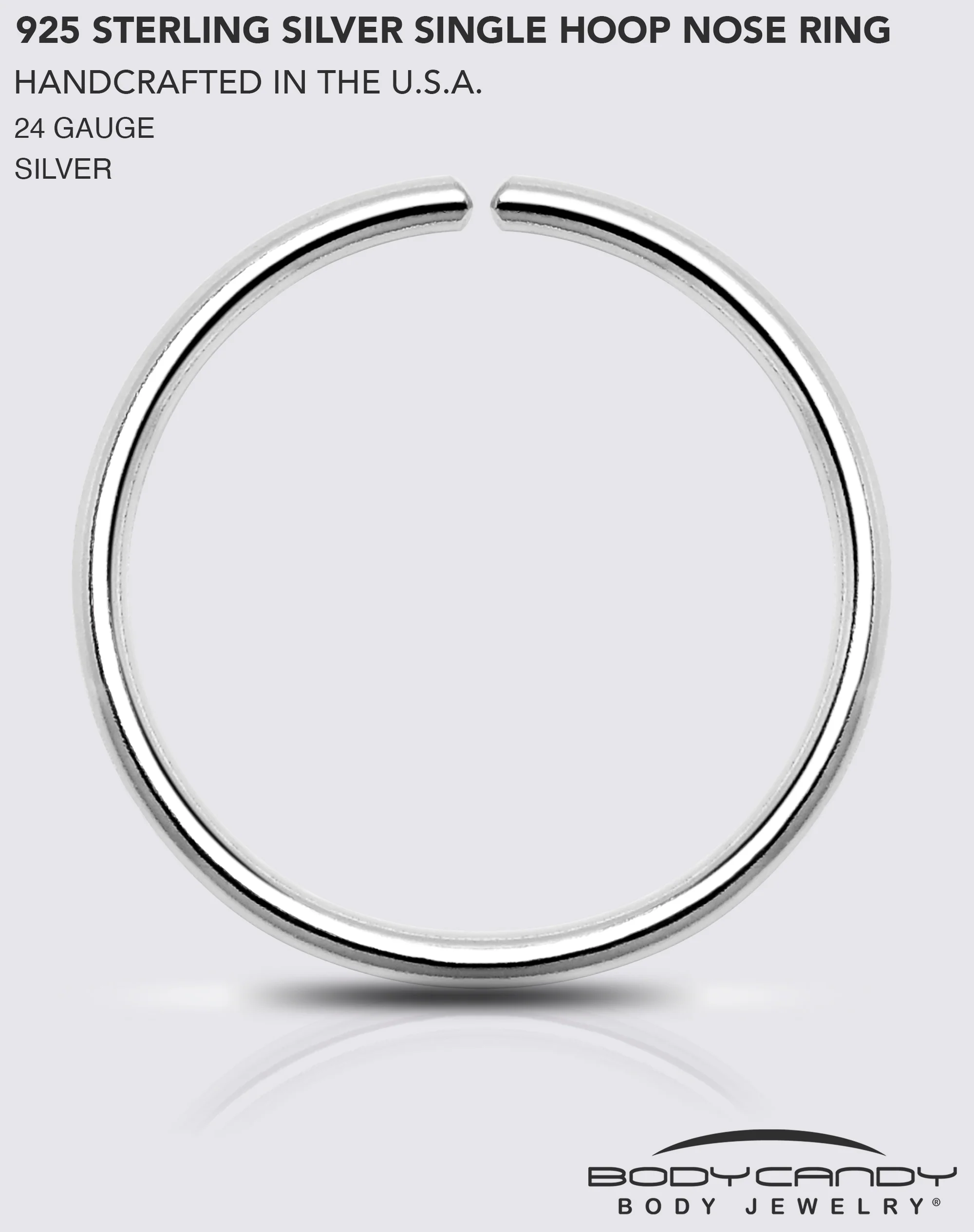 Single Hoop Nose 925 Sterling Silver Nose Hoop Ring - Image 8