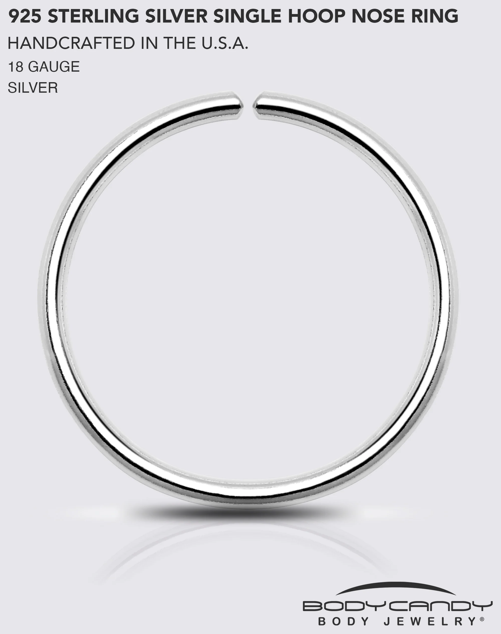 Single Hoop Nose 925 Sterling Silver Nose Hoop Ring - Image 9