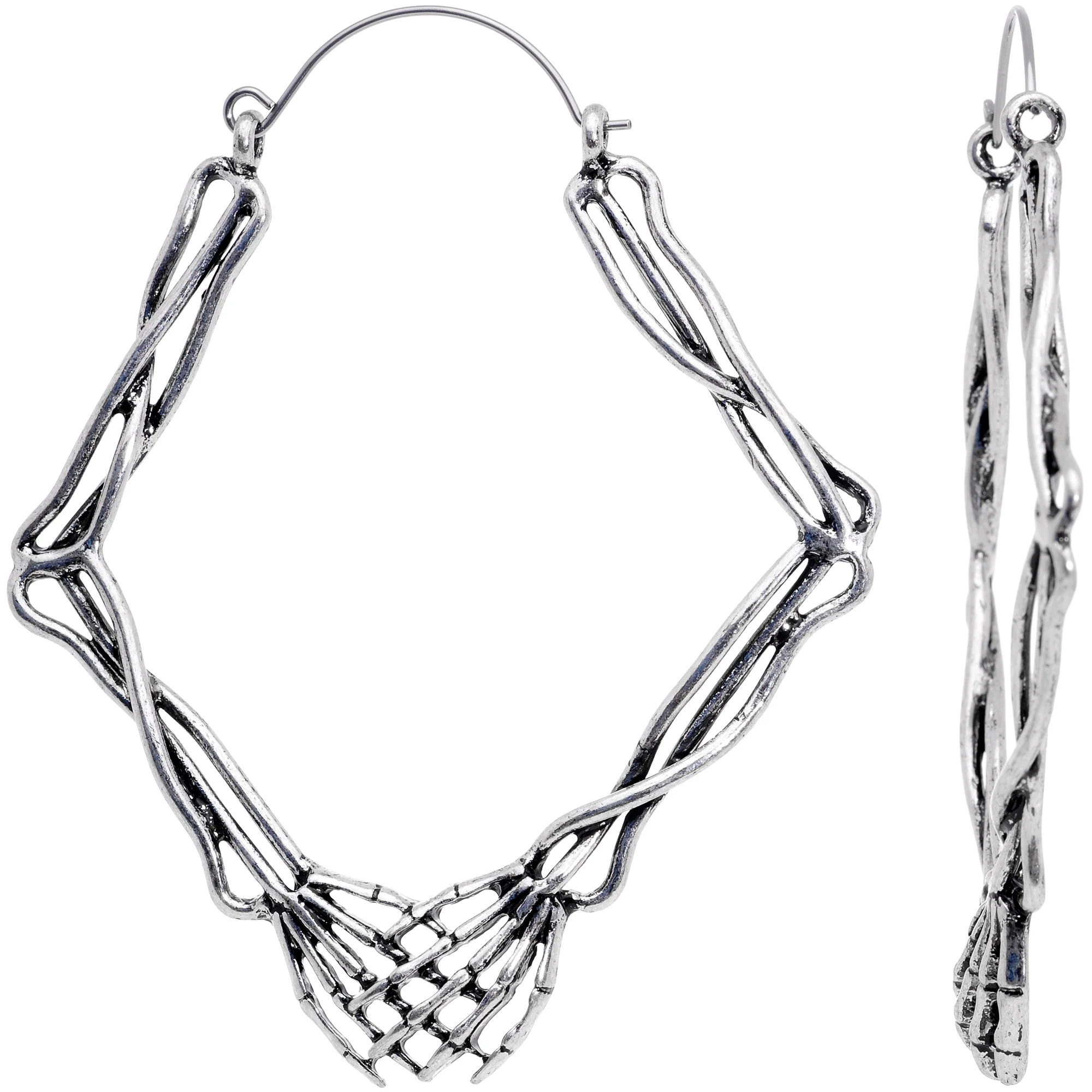Skeletons Holding Hands Halloween Tunnel Plug Earrings - Image 3