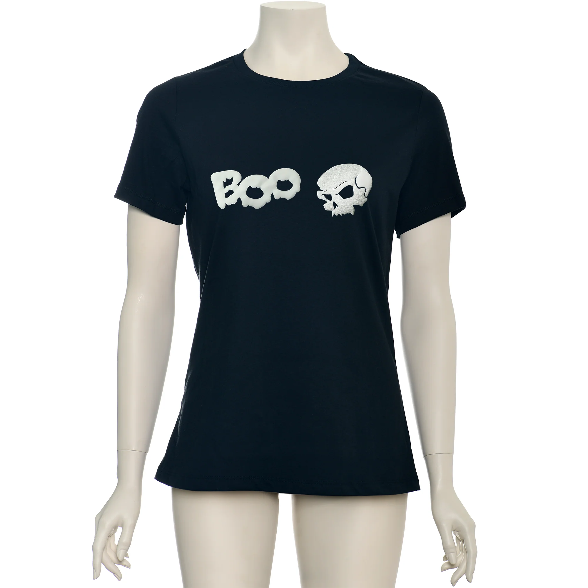 Skull Boo Glow in the Dark Puff Halloween Tee Shirt - Image 3