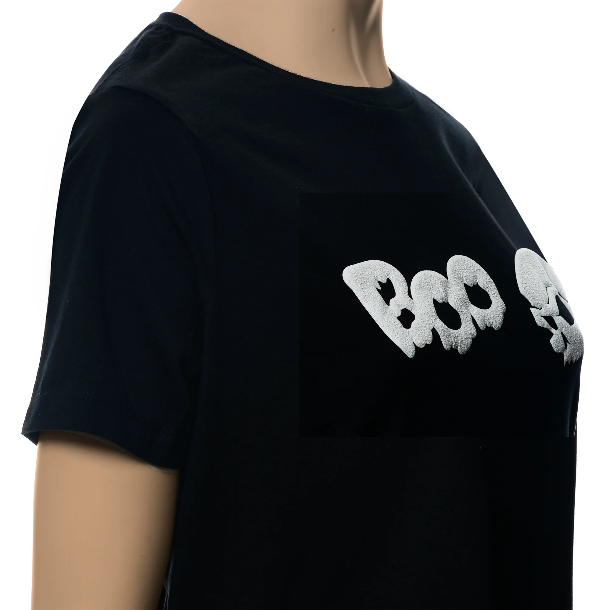 Skull Boo Glow in the Dark Puff Halloween Tee Shirt - Image 4