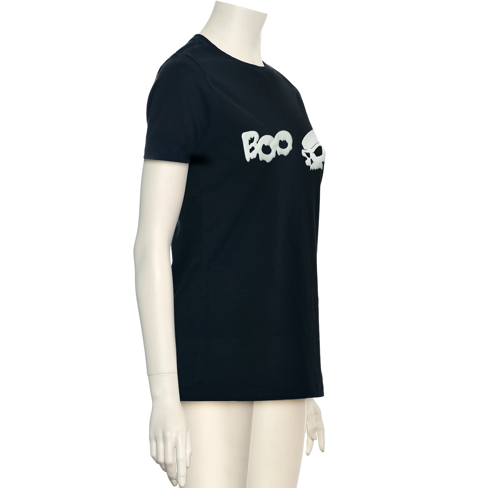 Skull Boo Glow in the Dark Puff Halloween Tee Shirt - Image 9